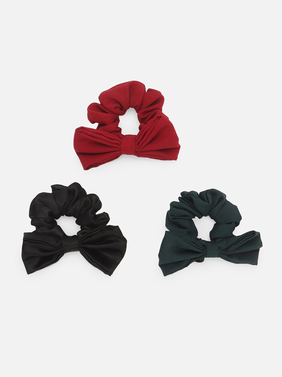 

FOREVER 21 Set Of 3 Red & Green Ponytail Holders With Bows