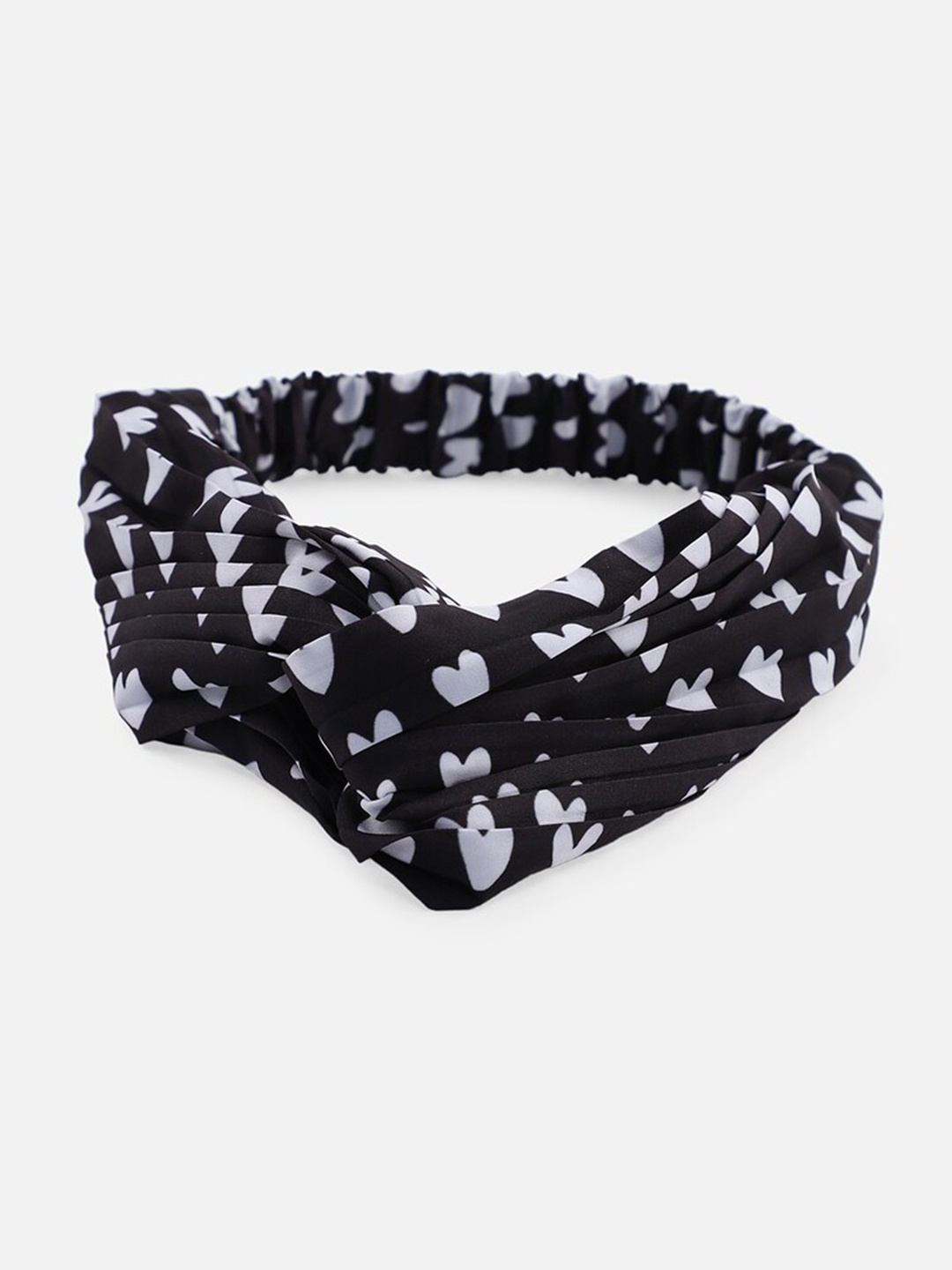 

FOREVER 21 Women Black & White Heart Printed Hairband