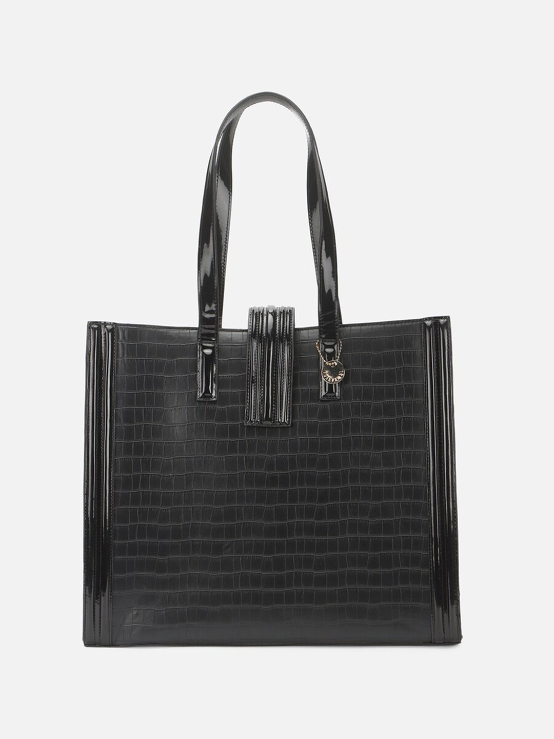 

FOREVER 21 Textured Structured Shoulder Bag, Black