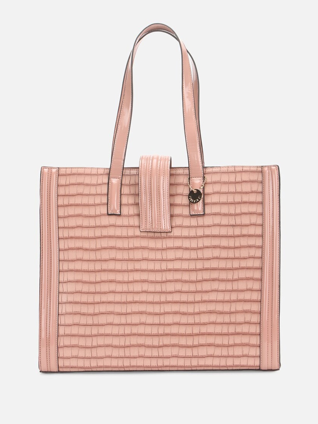 

FOREVER 21 Textured Structured Shoulder Bag, Pink