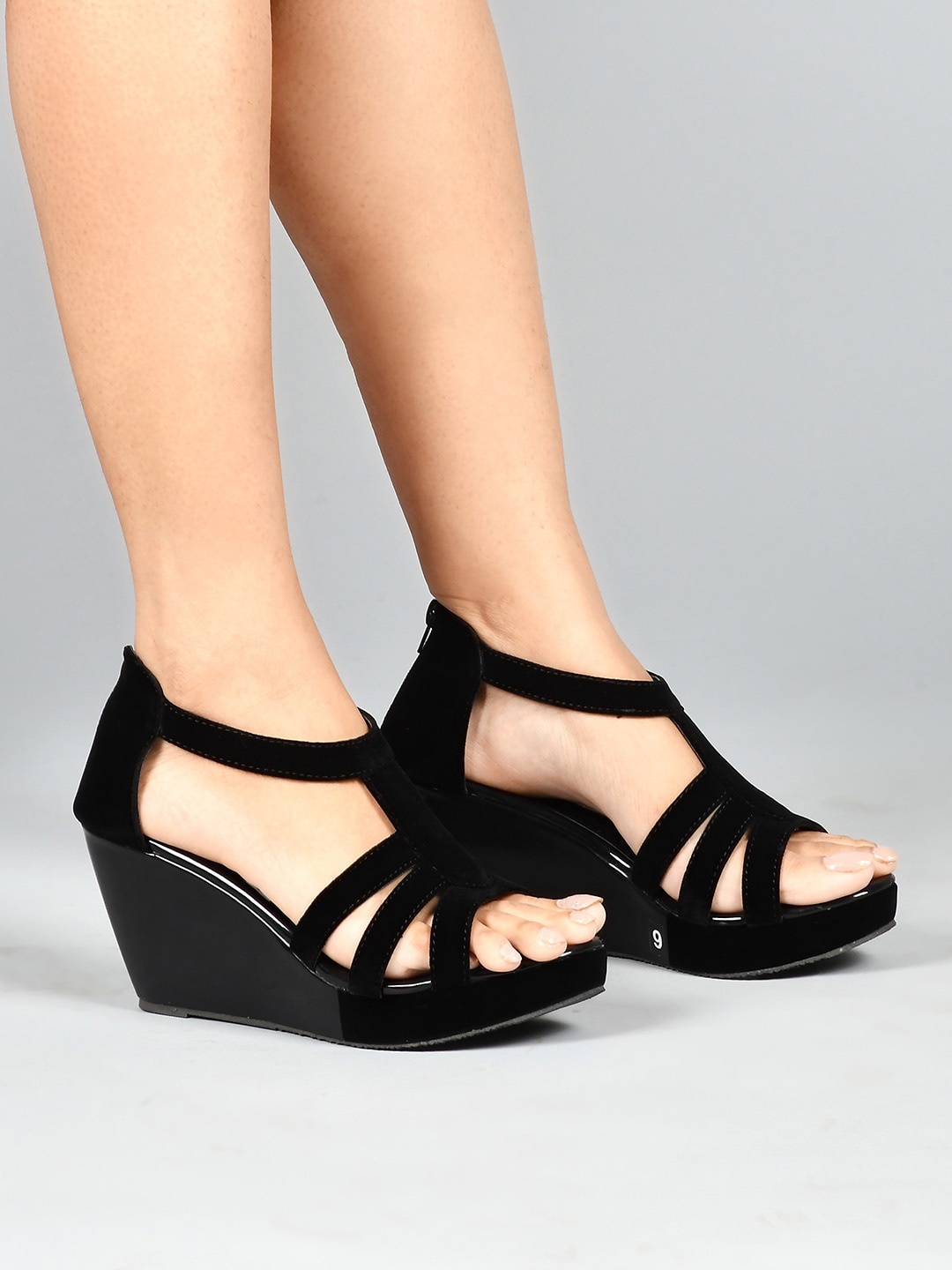

JM Looks Wedge Heels With Closed Back, Black