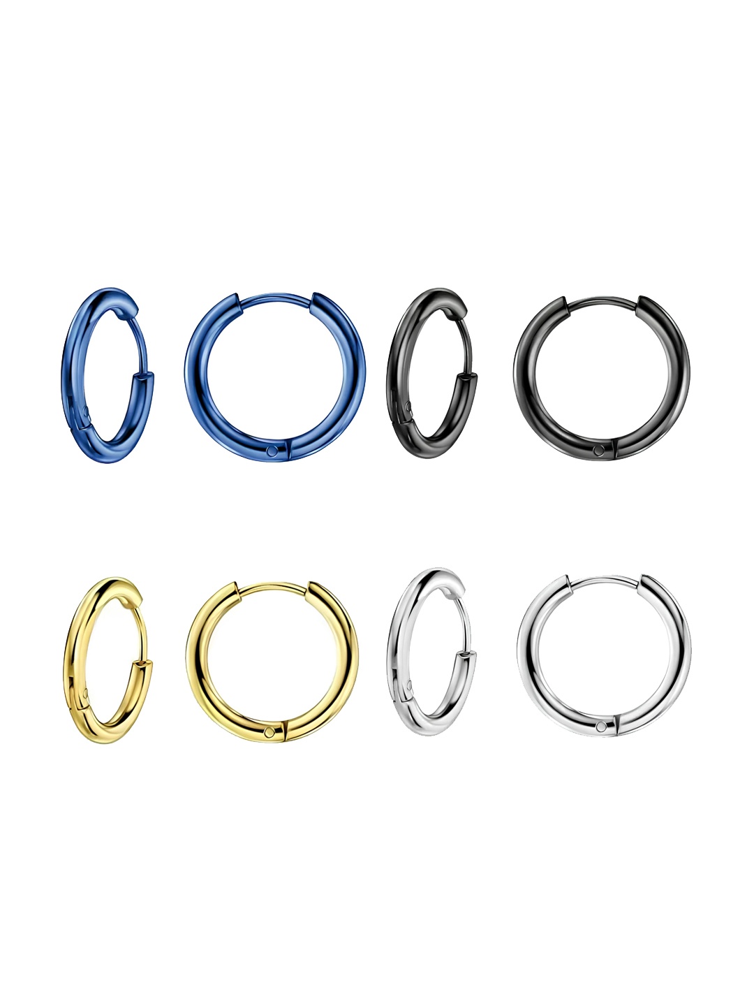 

KARISHMA KREATIONS Men Set Of 4 Circular Hoop Earrings, Gold