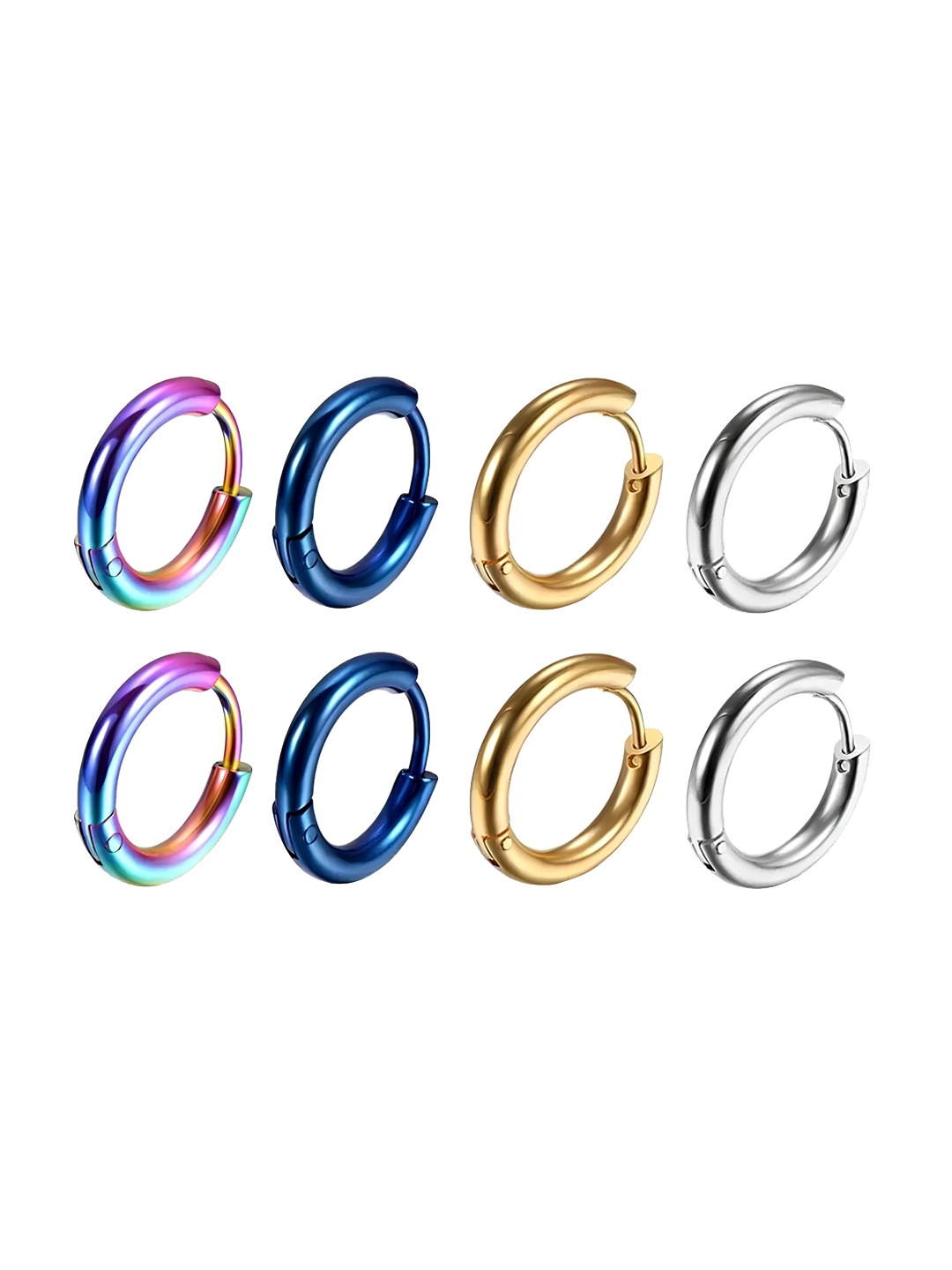 

KARISHMA KREATIONS Set Of 4 Contemporary Hoop Earrings, Gold