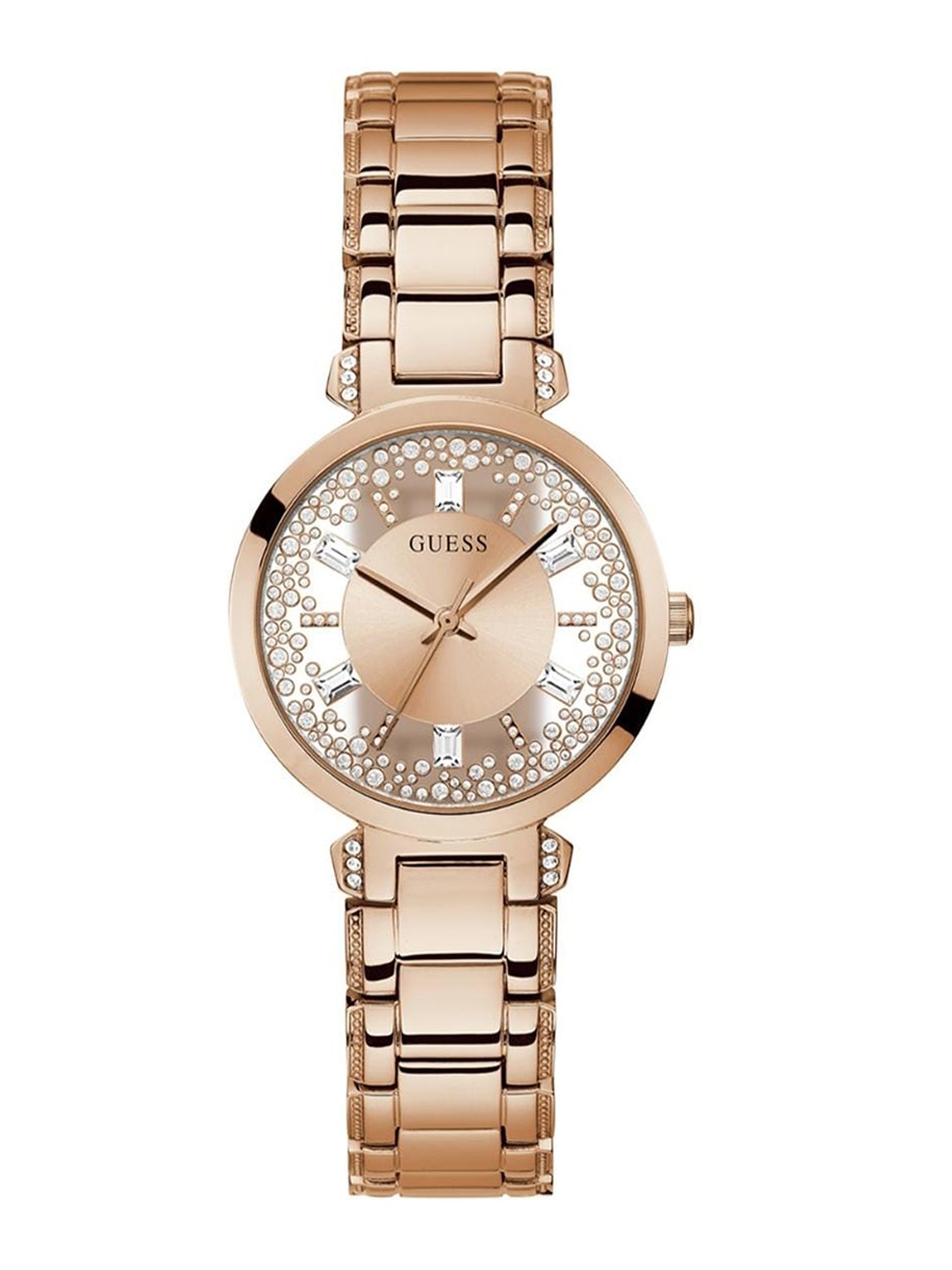 

GUESS Women Embellished Dial Water Resistance Stainless Steel Analogue Watch GW0470L3, Rose gold