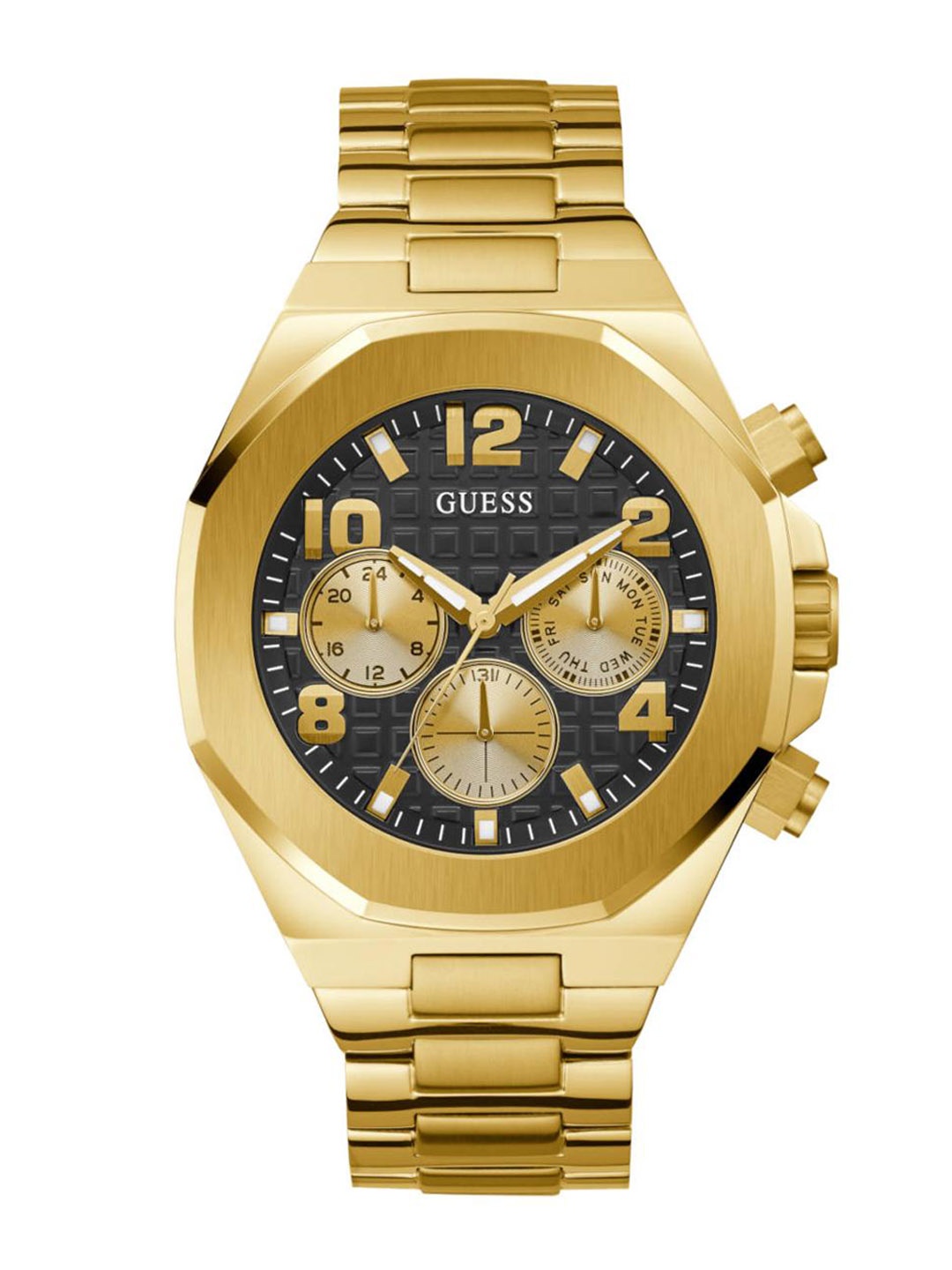 

GUESS Men Stainless Steel Bracelet Style Straps Analogue Watch GW0489G2, Black