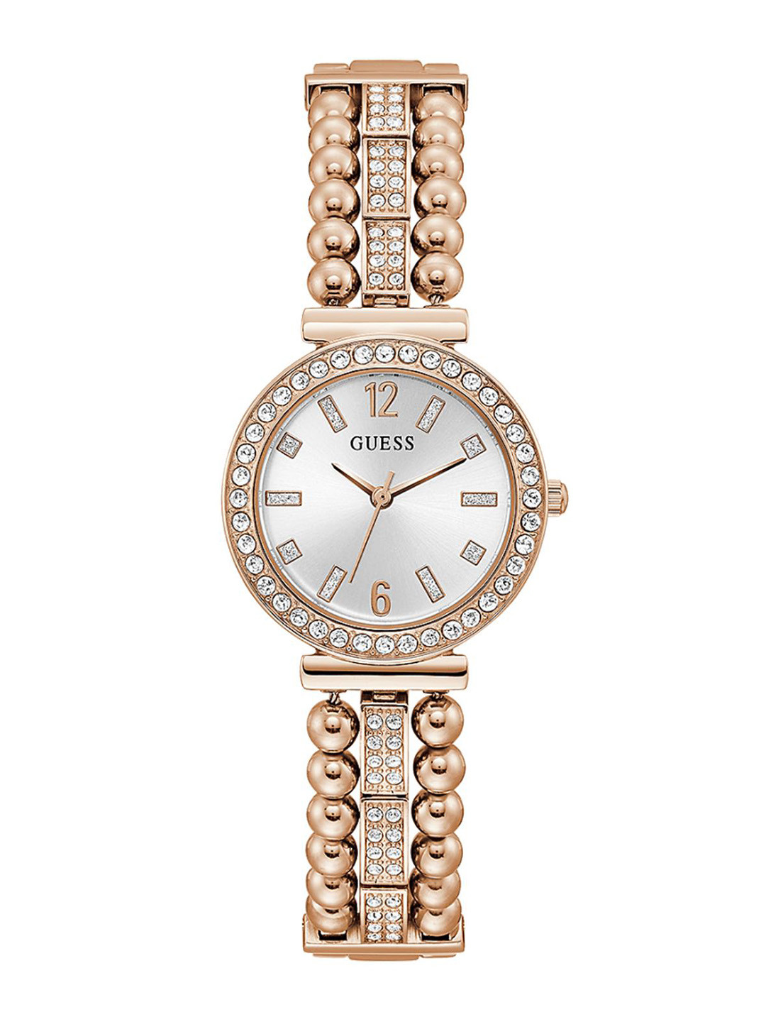 

GUESS Women Embellished Dial & Stainless Steel Straps Watch GW0401L3, Rose gold