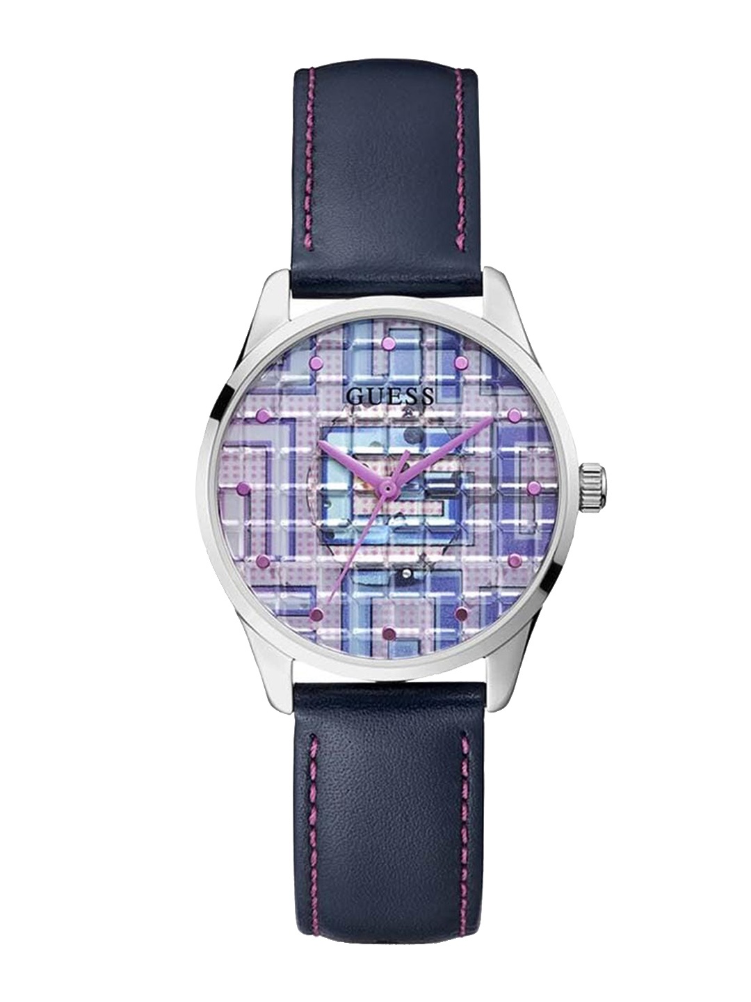 

GUESS Women Printed Dial & Leather Straps Analogue Watch GW0480L1, Pink