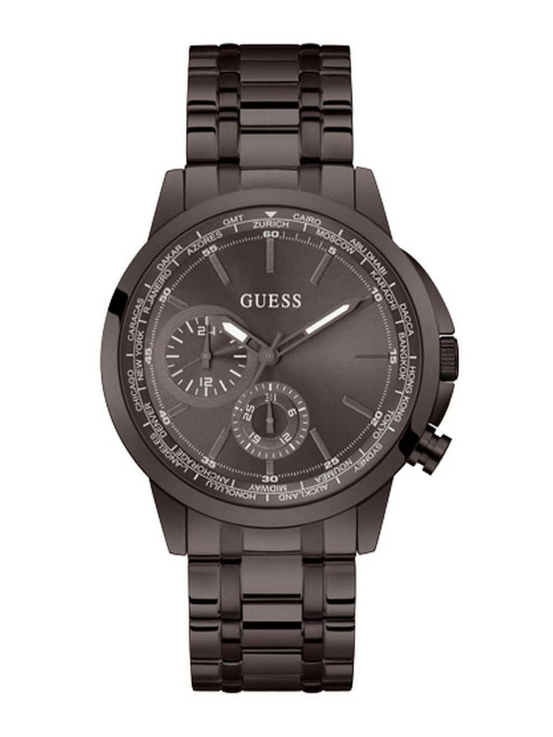 

GUESS Men Stainless Steel Bracelet Style Straps Analogue Watch GW0490G5, Brown