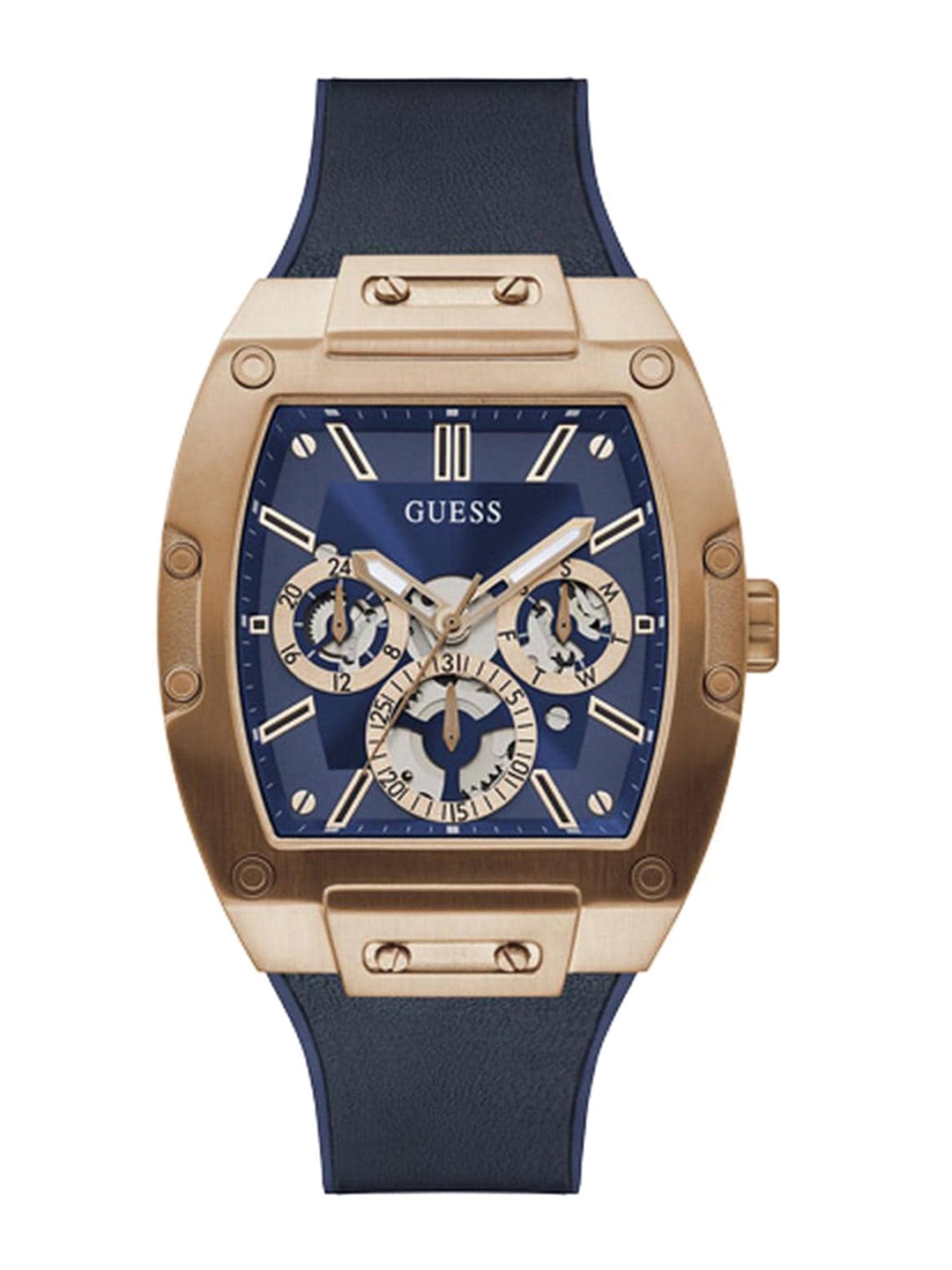 

GUESS Men Silicon Straps Chronograph Analogue Watch GW0202G4, Blue