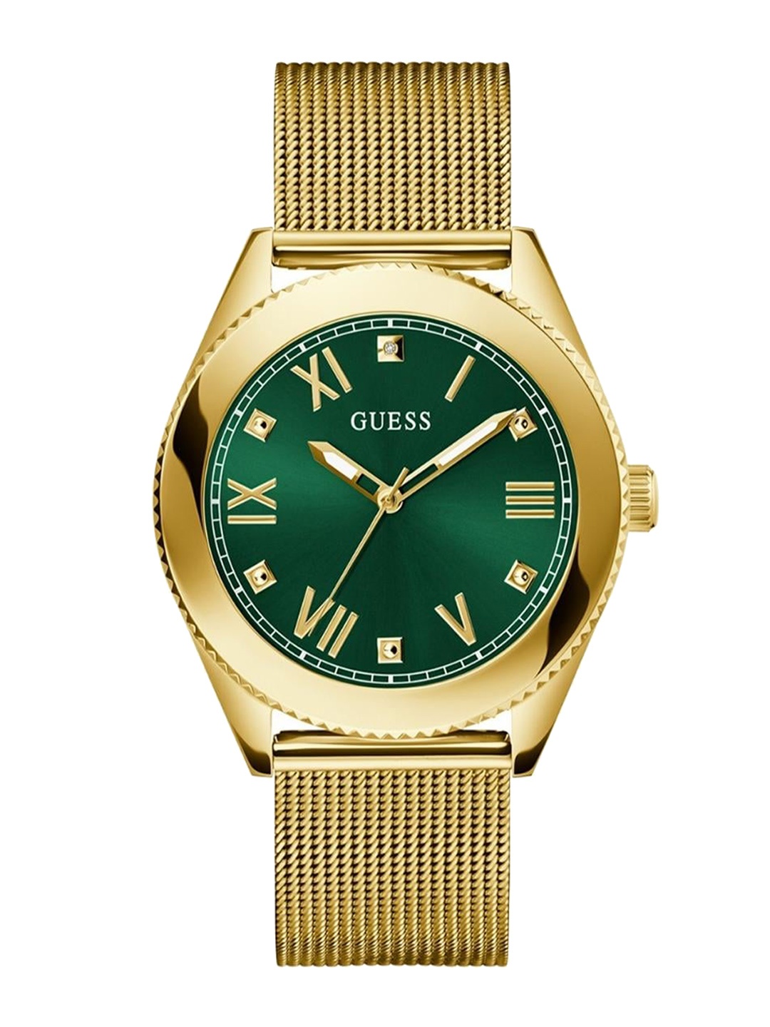 

GUESS Men Stainless Steel Bracelet Style Straps Analogue Watch GW0495G4, Green