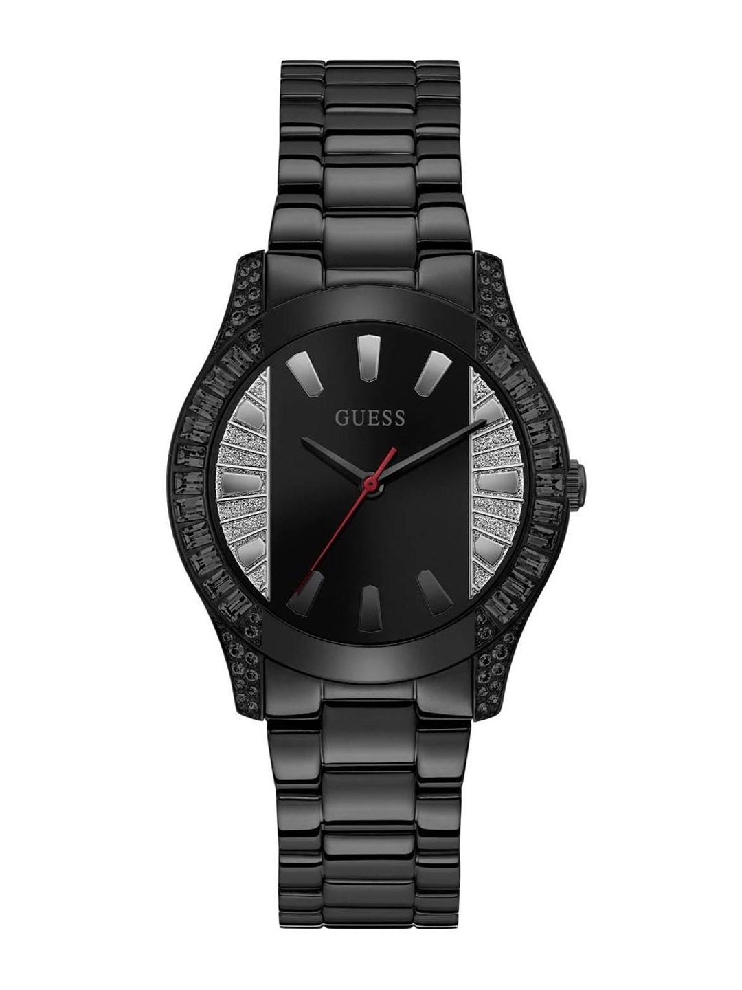 

GUESS Women Embellished Dial & Bracelet Style Straps Analogue Watch GW0305L1, Black