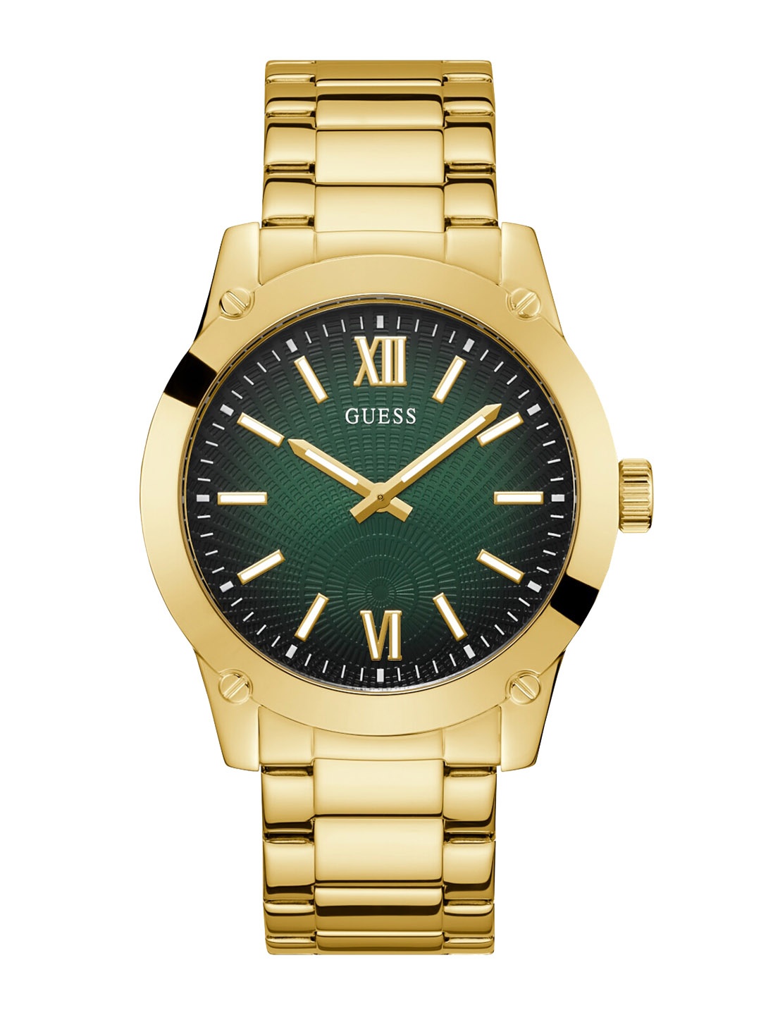 

GUESS Men Round Dial Water Resistance Stainless Steel Analogue Watch GW0574G2, Green