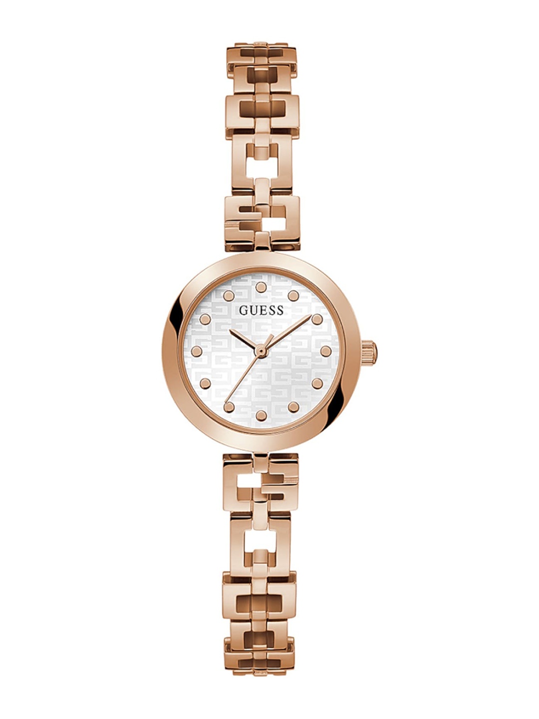 

GUESS Women Embellished Dial & Stainless Steel Straps Analogue Watch GW0549L3, White