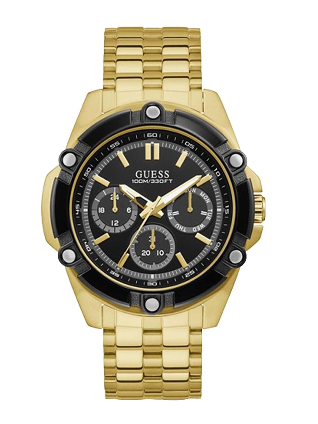 

GUESS Men Stainless Steel Bracelet Style Straps Analogue Watch GW0210G1, Black