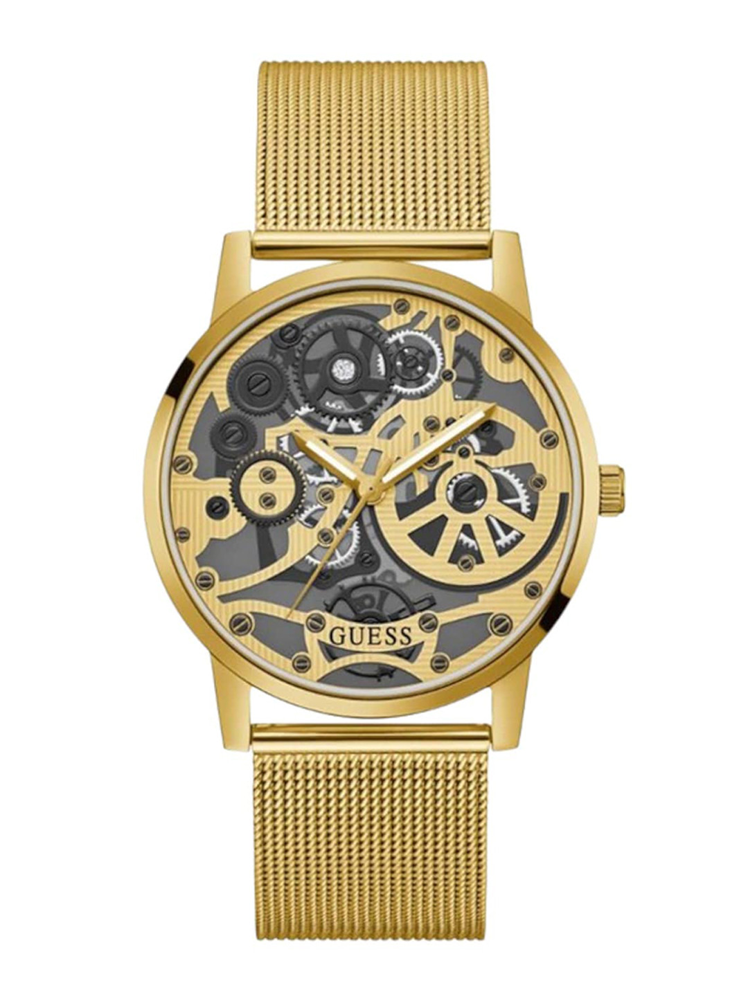 

GUESS Men Printed Dial Stainless Steel Bracelet Style Straps Analogue Watch GW0538G2, Black