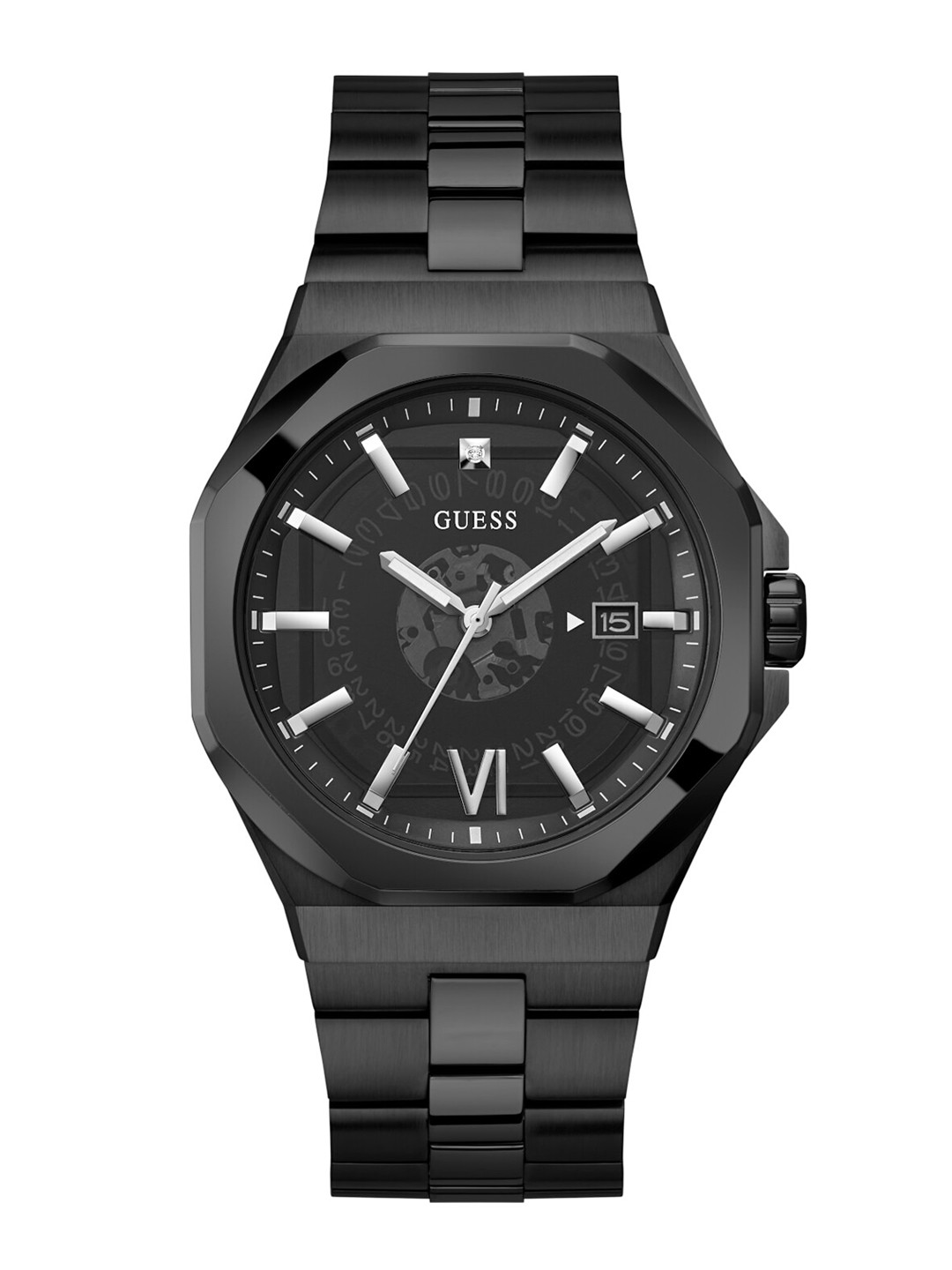 

GUESS Men Stainless Steel Bracelet Style Straps Analogue Watch GW0573G3, Black
