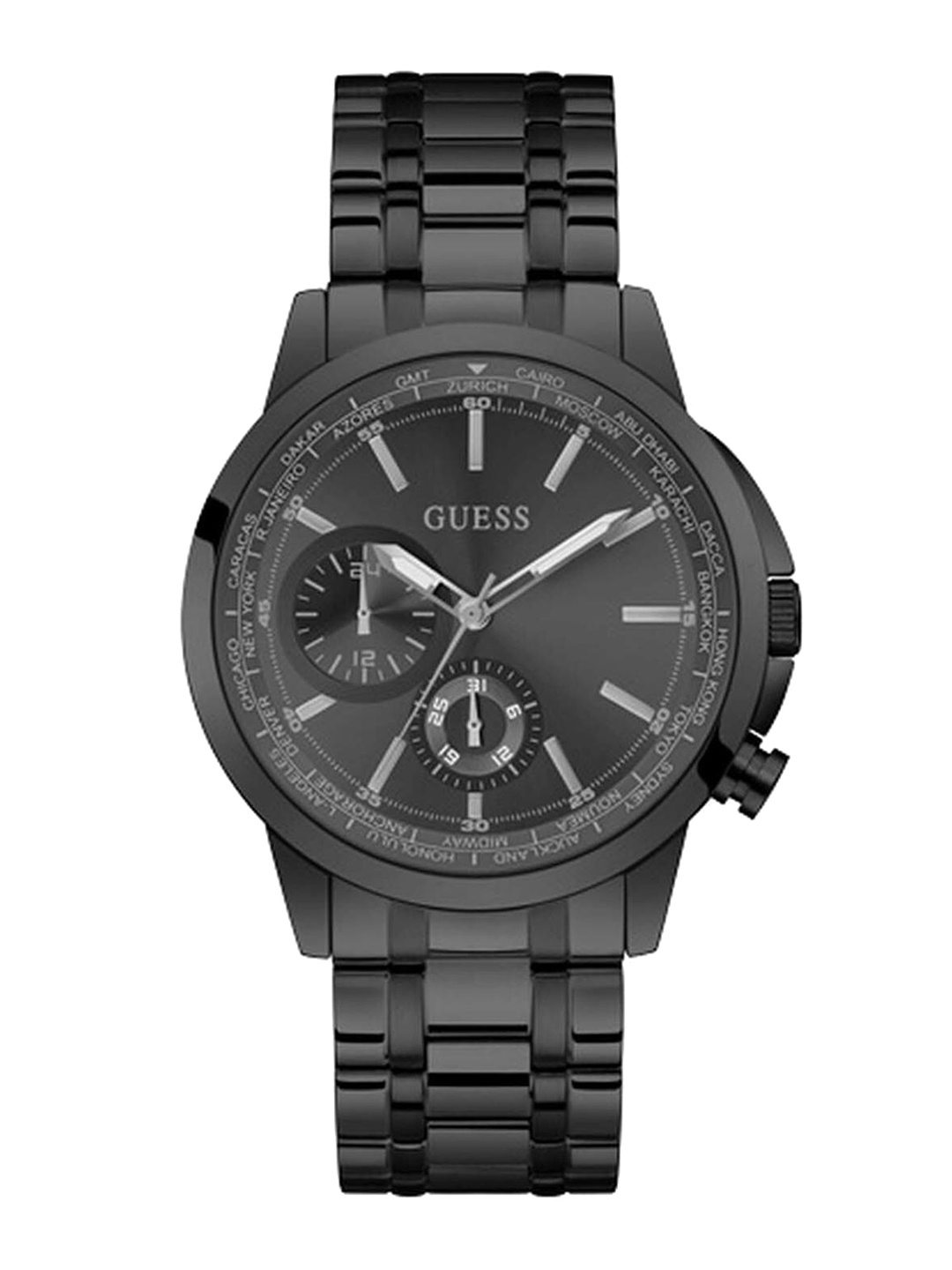 

GUESS Men Stainless Steel Bracelet Style Straps Analogue Watch GW0490G3, Black