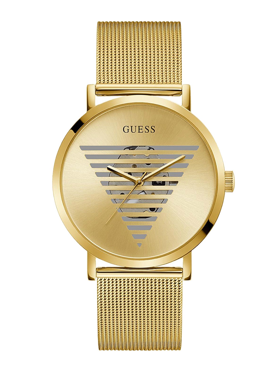 

GUESS Men Stainless Steel Bracelet Style Straps Analogue Watch GW0502G1, Gold