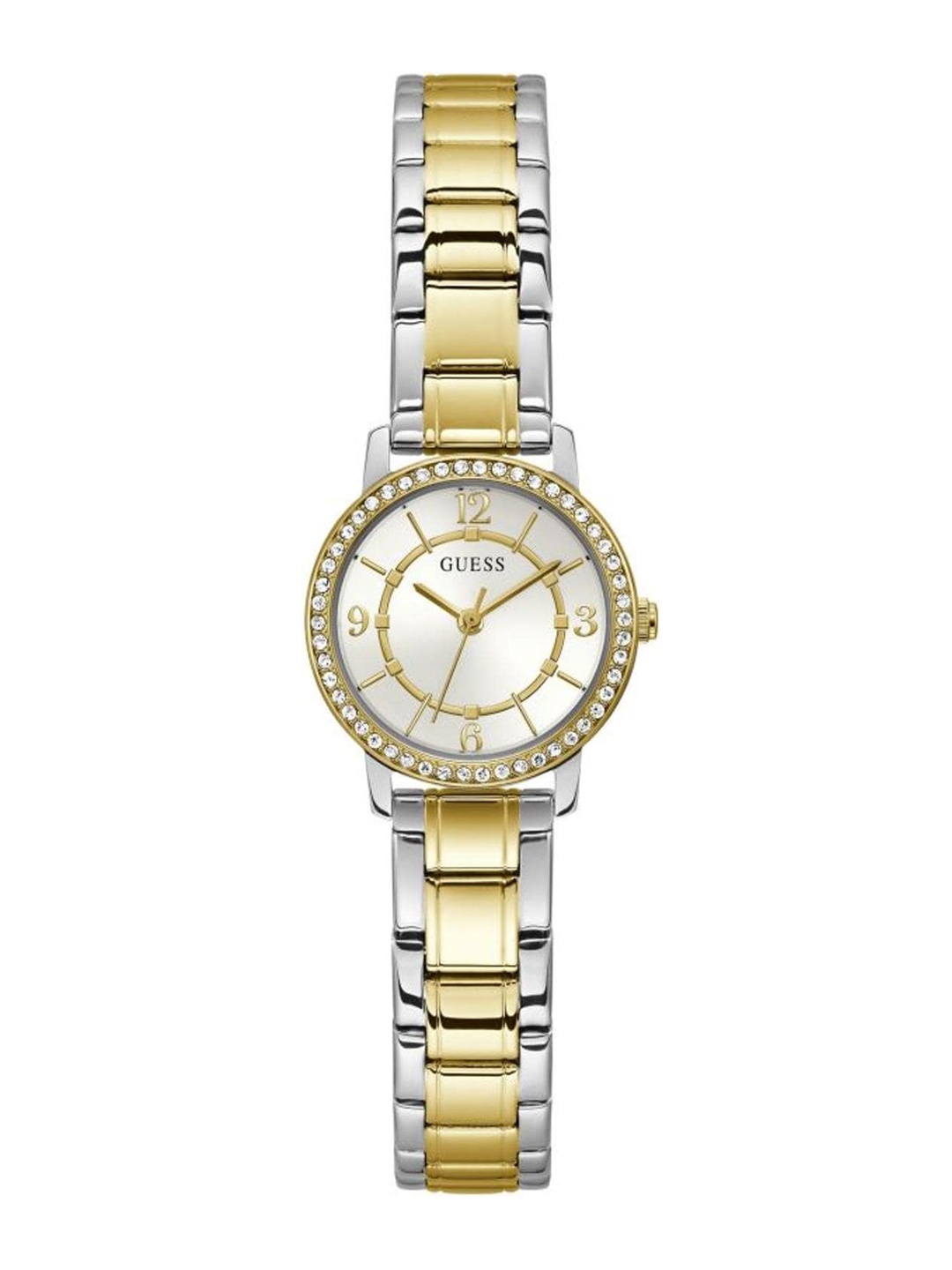 

GUESS Women Embellished Dial Water Resistance Stainless Steel Analogue Watch GW0468L4, Silver