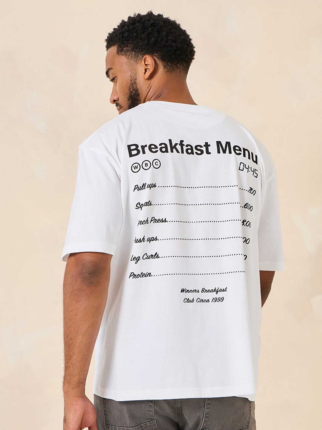 

Styli Oversized Front and Back Graphic Print Cotton T-Shirt, White