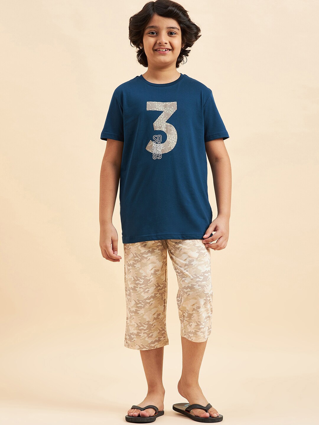 

Sweet Dreams Boys Graphic Printed Night suit, Navy blue