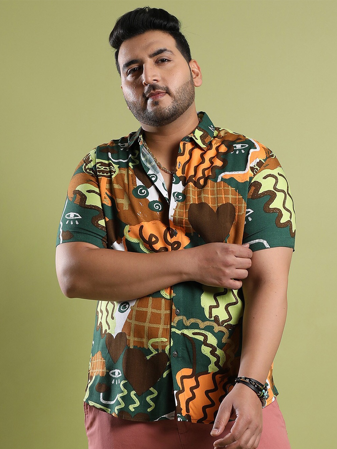 

Instafab Plus Plus Size Floral Opaque Printed Casual Shirt, Mustard