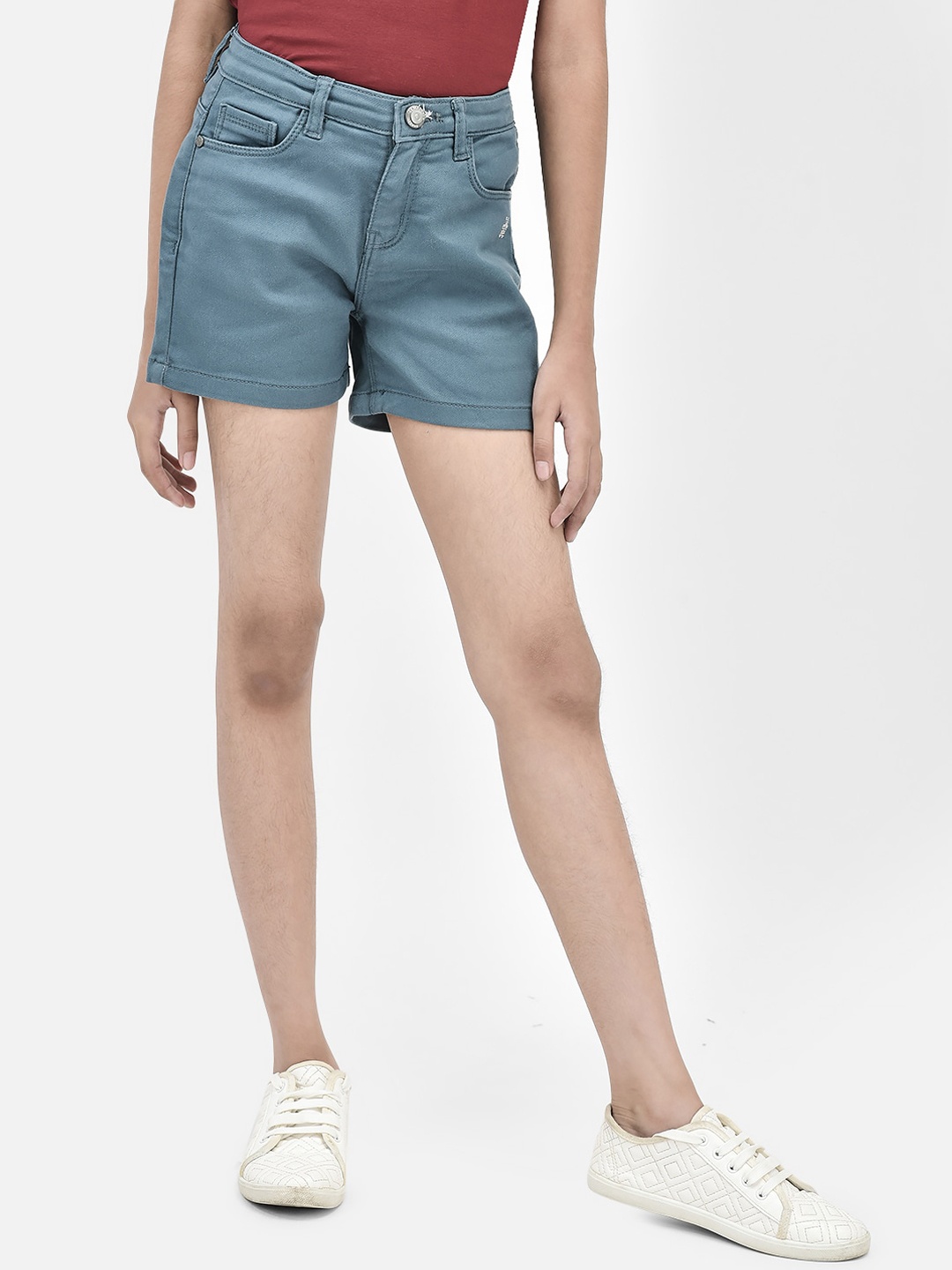 

Crimsoune Club Girls Regular Fit Mid-Rise Cotton Regular Shorts, Blue