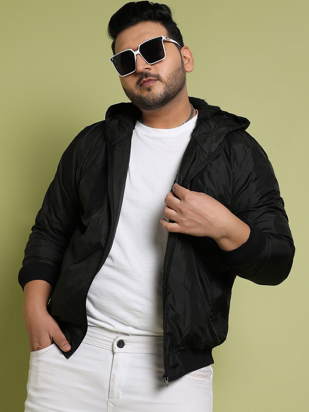 

Instafab Plus Hooded Puffer Jacket, Black