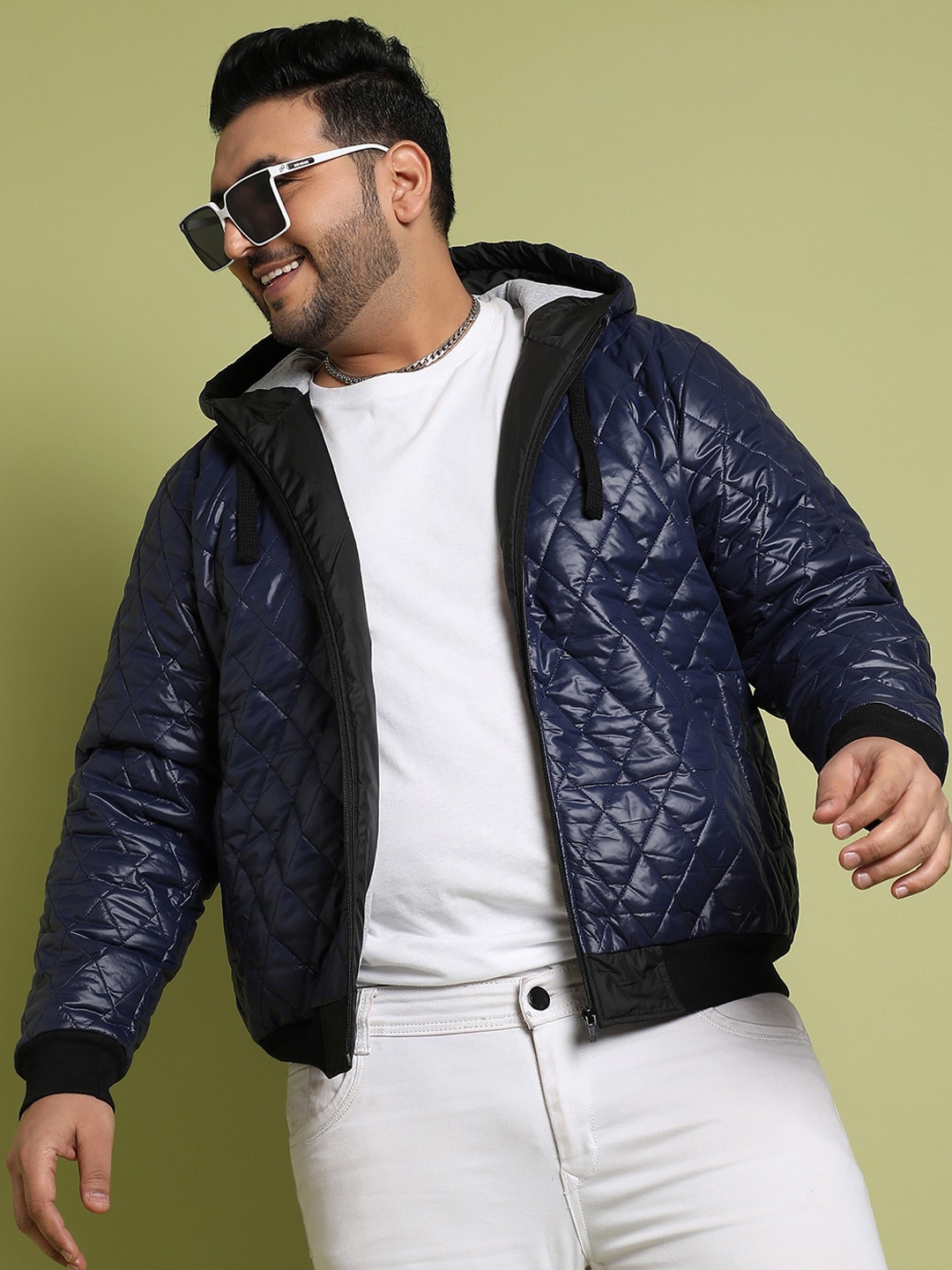 

Instafab Plus Hooded Puffer Jacket, Navy blue