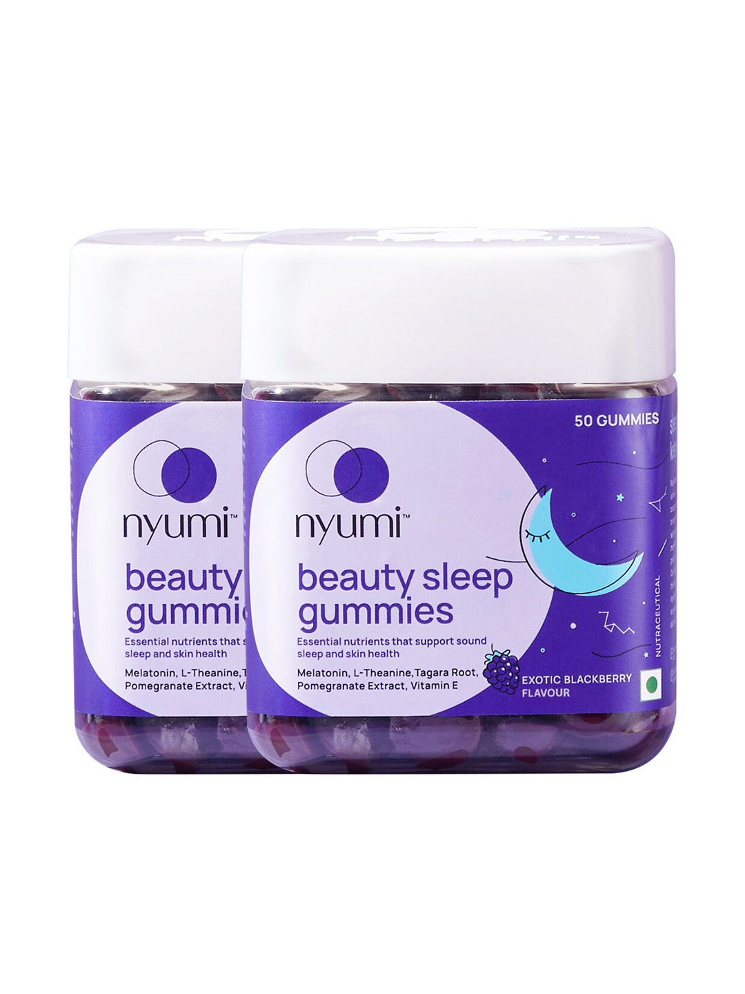 

NYUMI Set of 2 Beauty Sleep Gummies for Sound & Restful Sleep - 50 Gummies Each, Blue