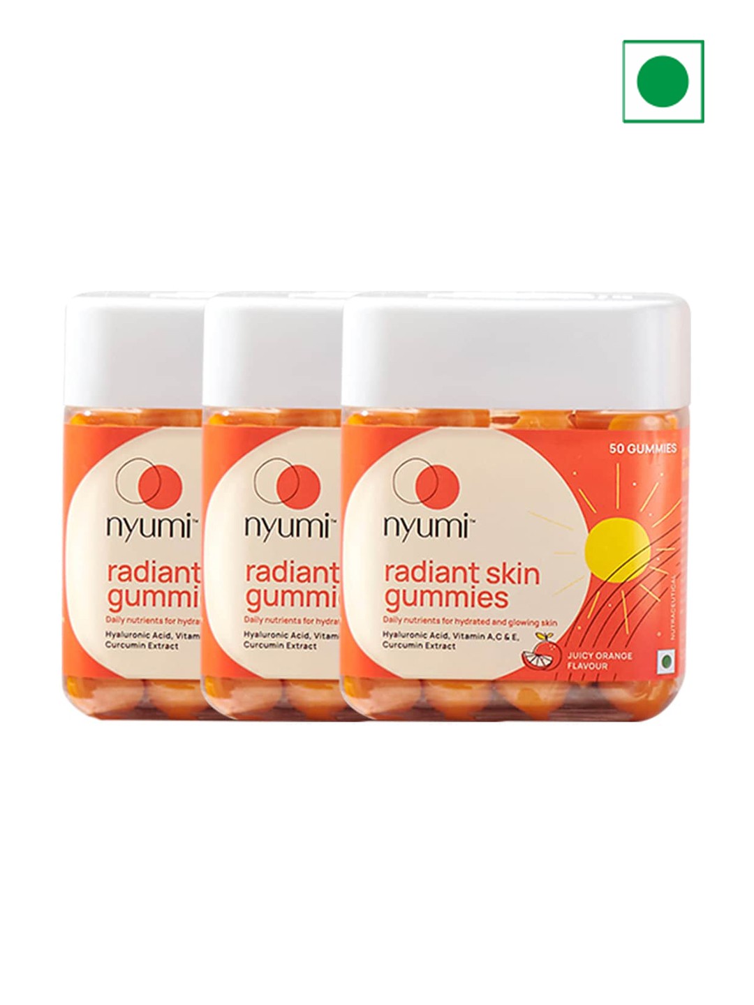 

NYUMI Set of 3 Collagen Building Gummies for Youthful And Glowing Skin - 150 Gummies, Orange