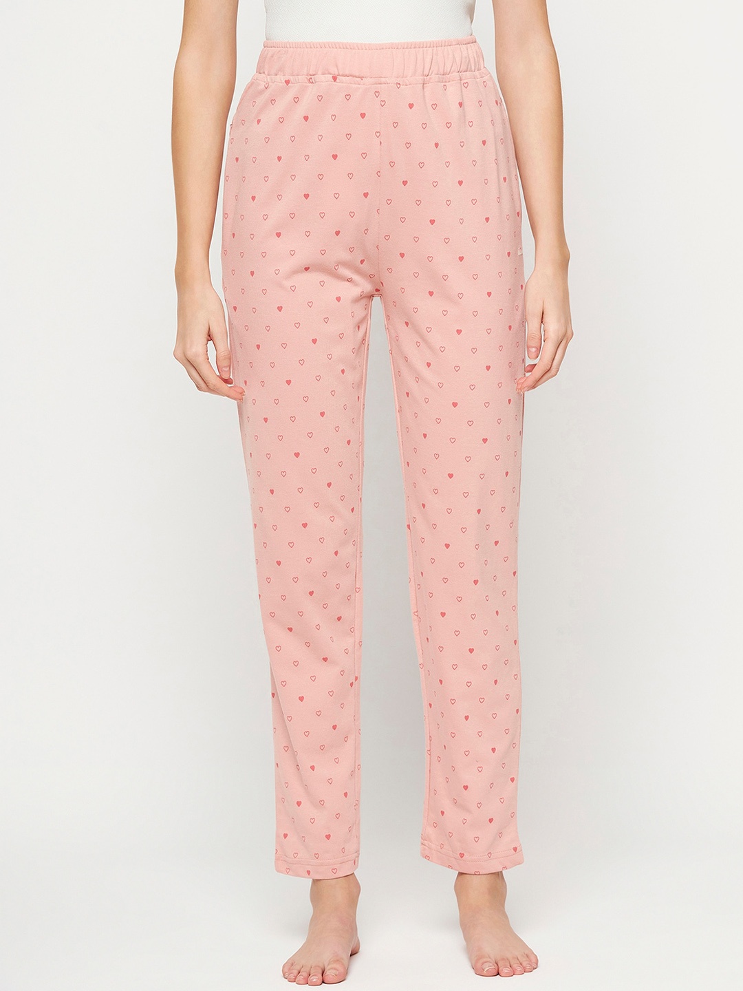 

Okane Women Mid-Rise Printed Straight Lounge Pants, Peach