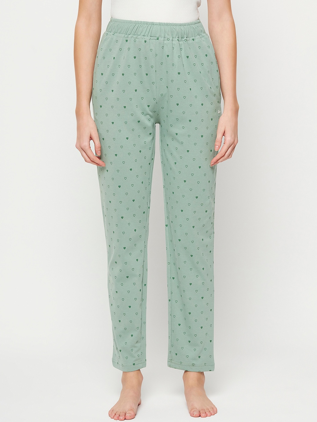 

Okane Women Mid-Rise Printed Straight Lounge Pants, Green