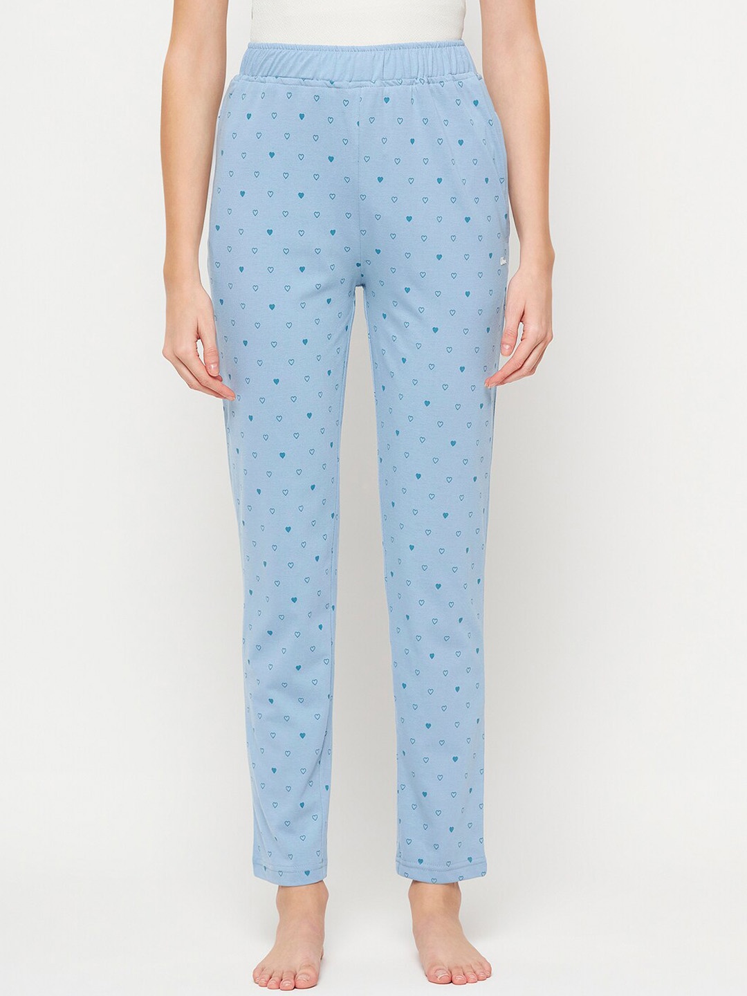 

Okane Women Mid-Rise Printed Straight Lounge Pants, Blue
