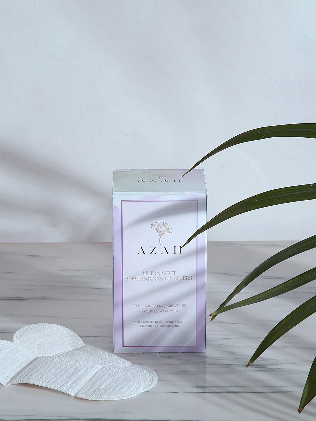 

AZAH Ultra Soft Organic Cotton Panty Liners - 40 Pieces, White