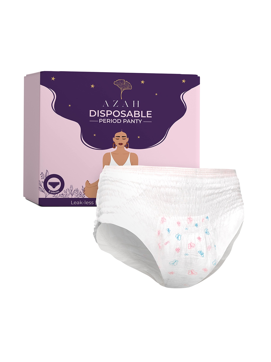 

AZAH 360 Leak-Proof Technology Disposable Period Panties - 6 Pieces, Pink