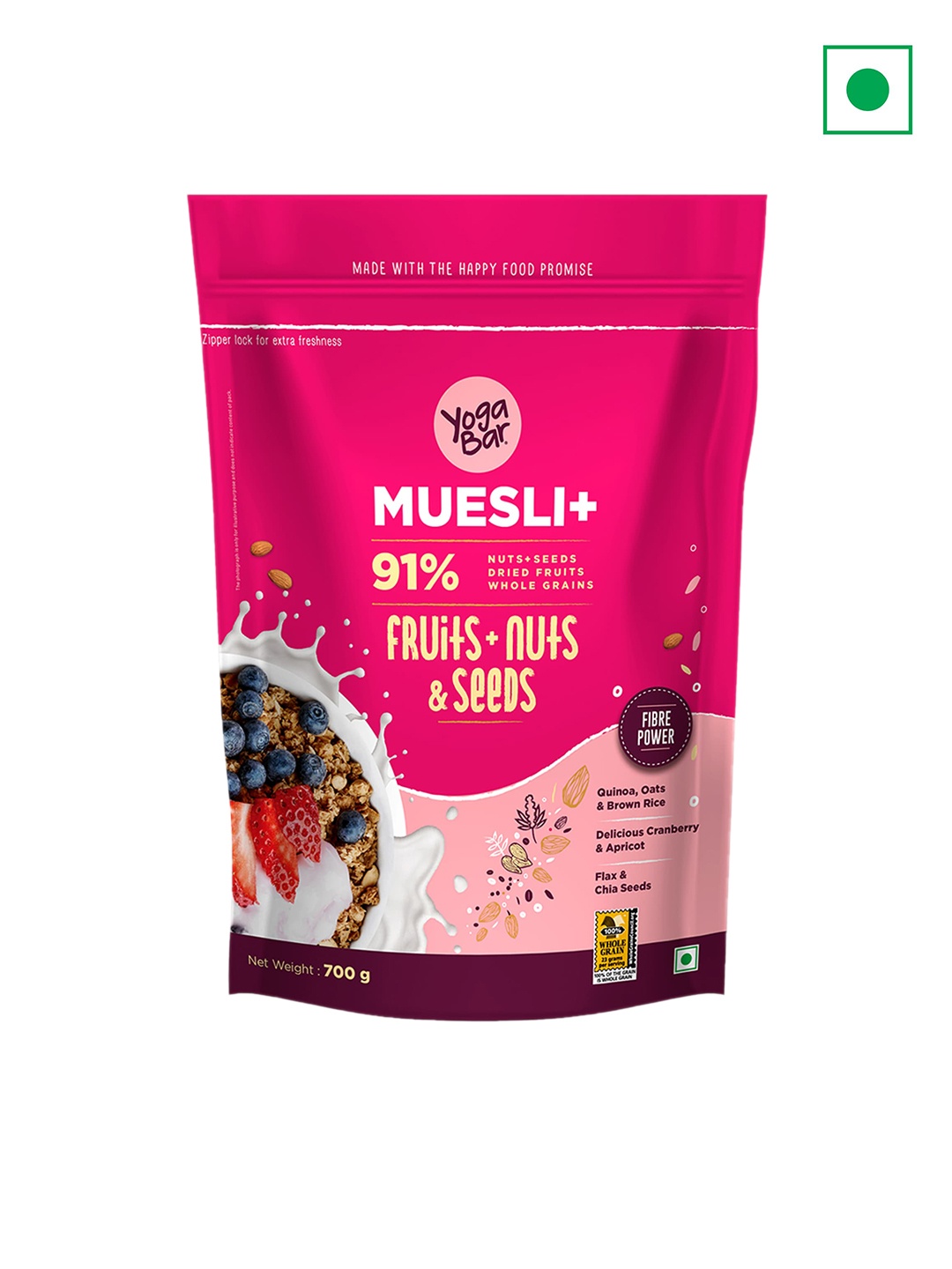 

Yogabar Fruit and Nut Muesli -700 gm, Pink
