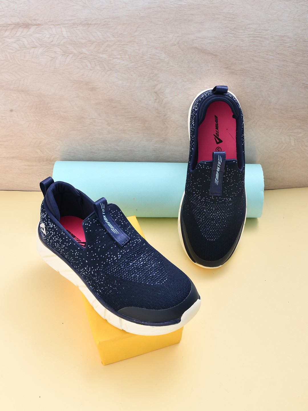 

IMPAKTO Women Mesh Running Shoes, Navy blue