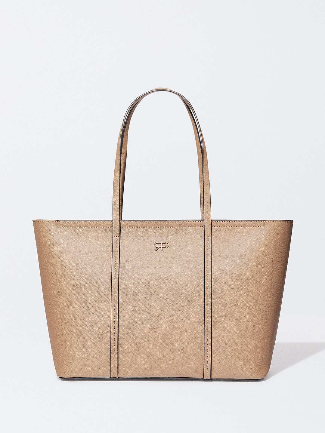 

PARFOIS Women Textured Structured Shoulder Bag, Taupe