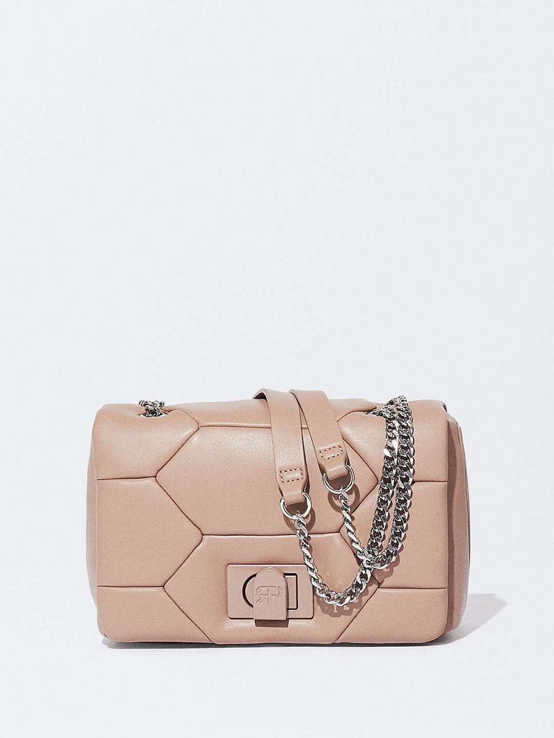 

PARFOIS Quilted Structured Shoulder Bag, Rose