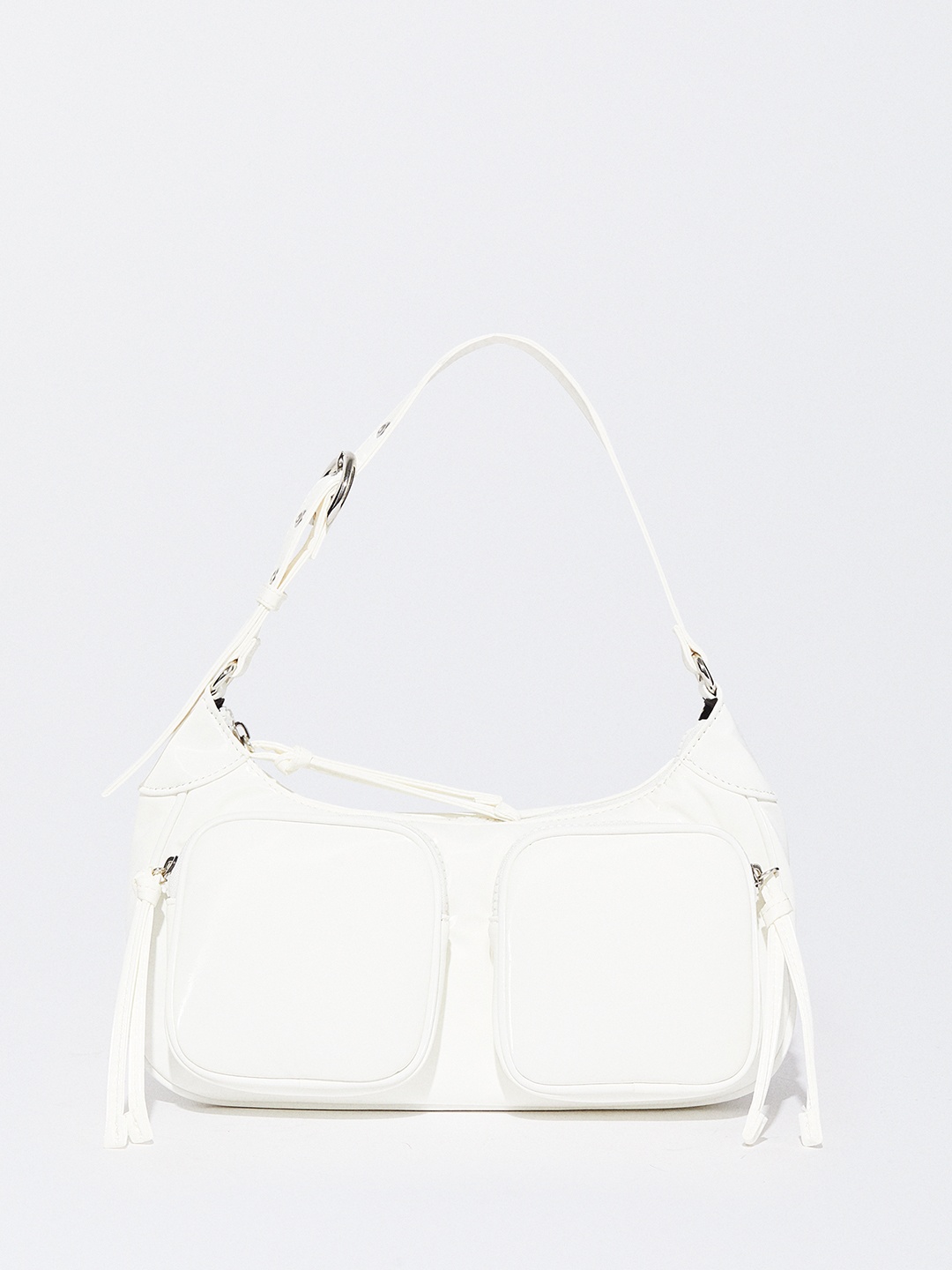 

PARFOIS Women Structured Shoulder Bag, Off white