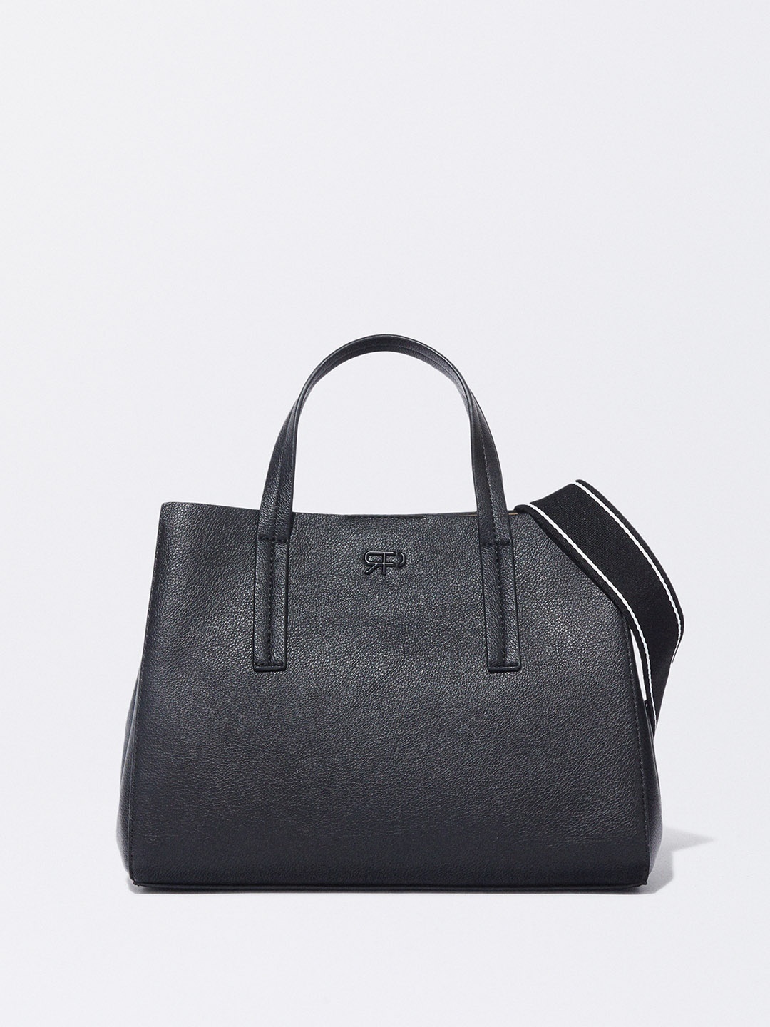 

PARFOIS Textured Structured Handheld Bag, Black