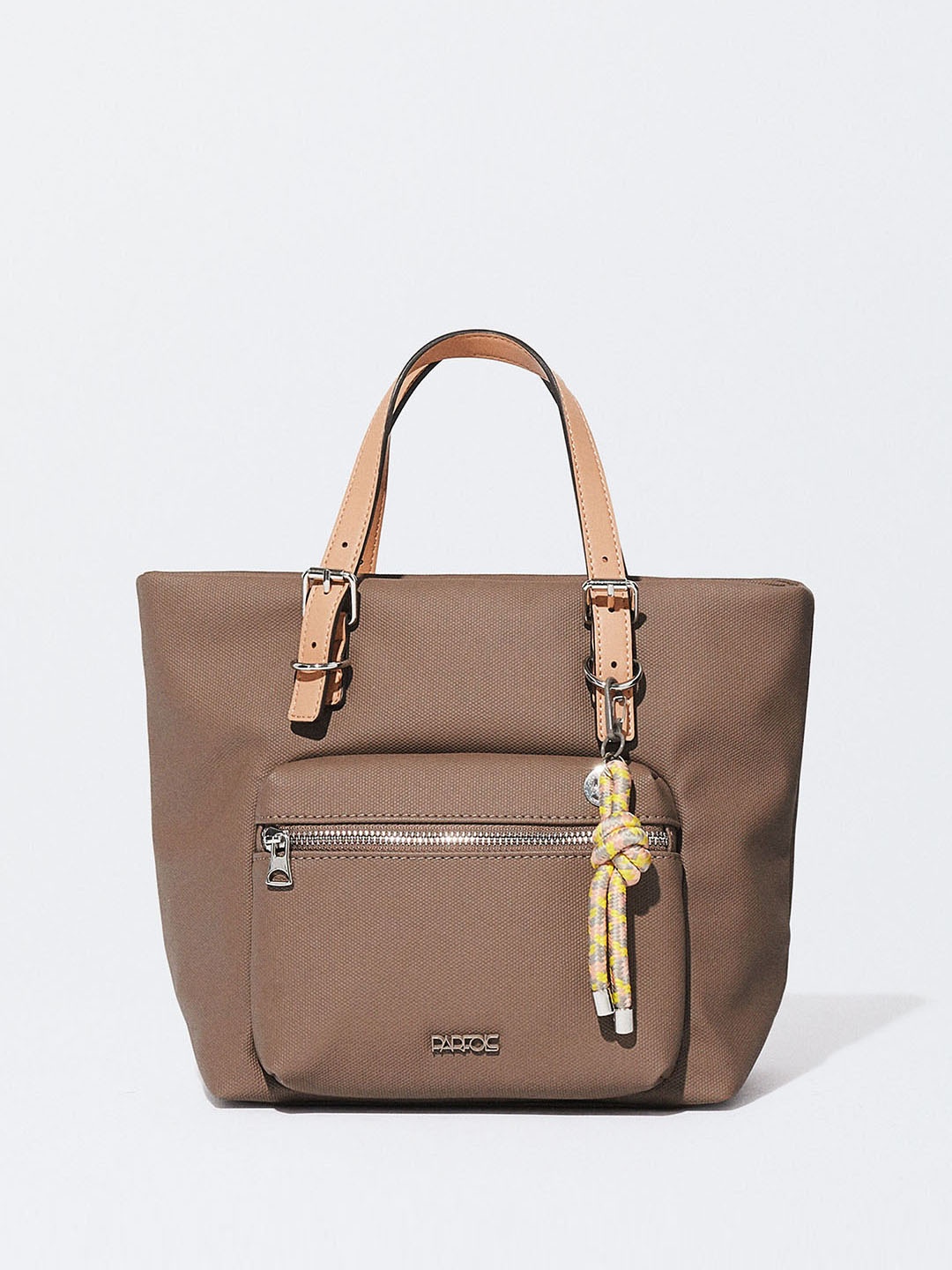 

PARFOIS Textured Structured Handheld Bag, Taupe