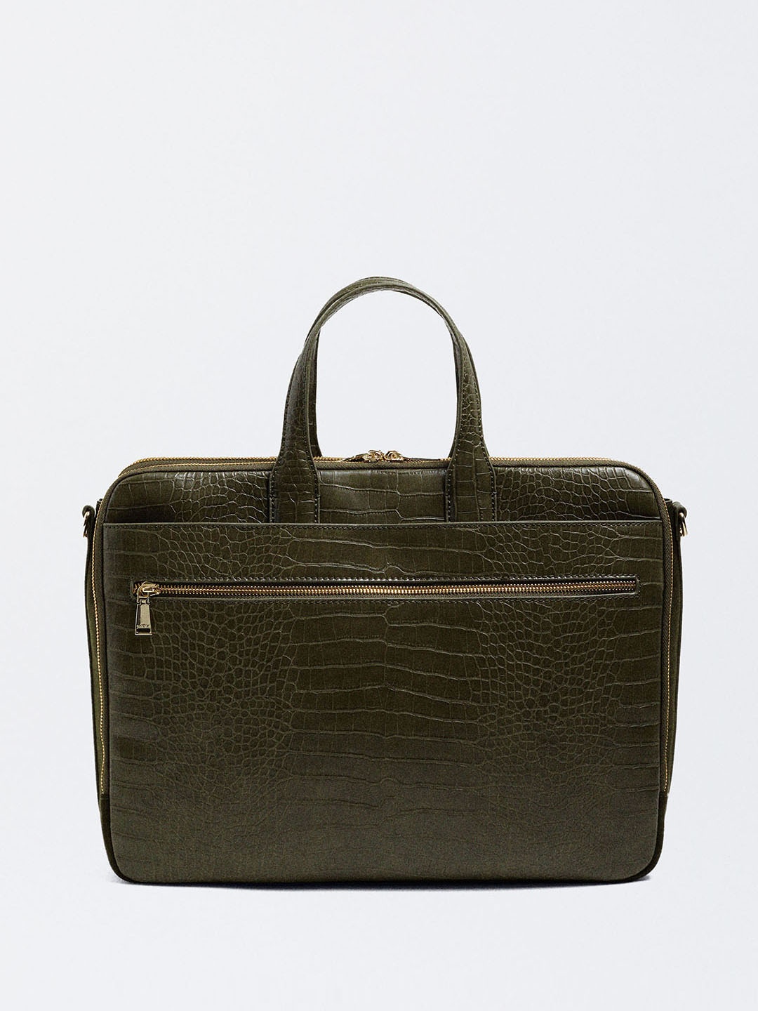 

PARFOIS Women Croc Textured PU Structured Handheld Bag, Olive