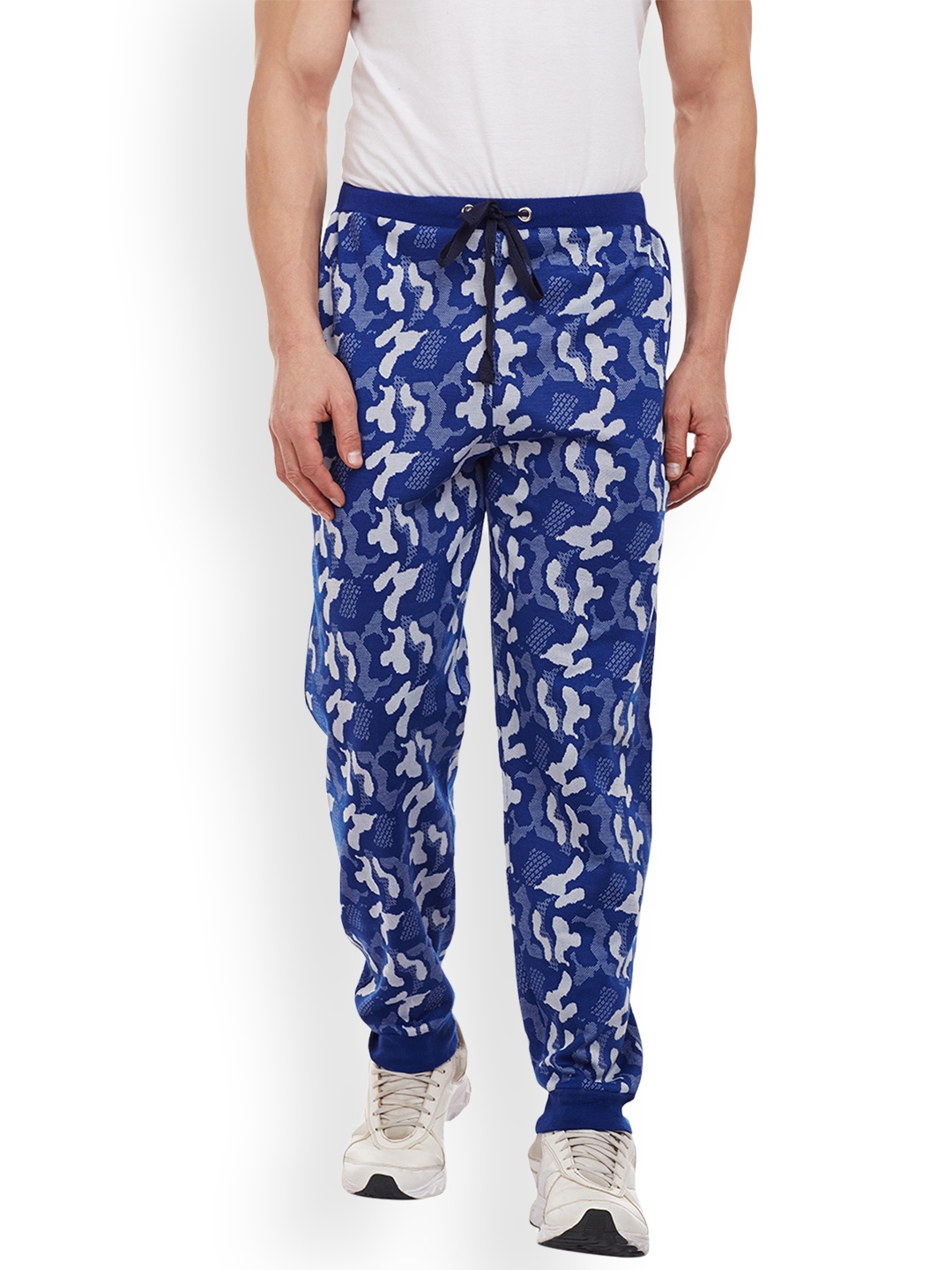 

Vimal Men Blue and Grey Self-Design Joggers