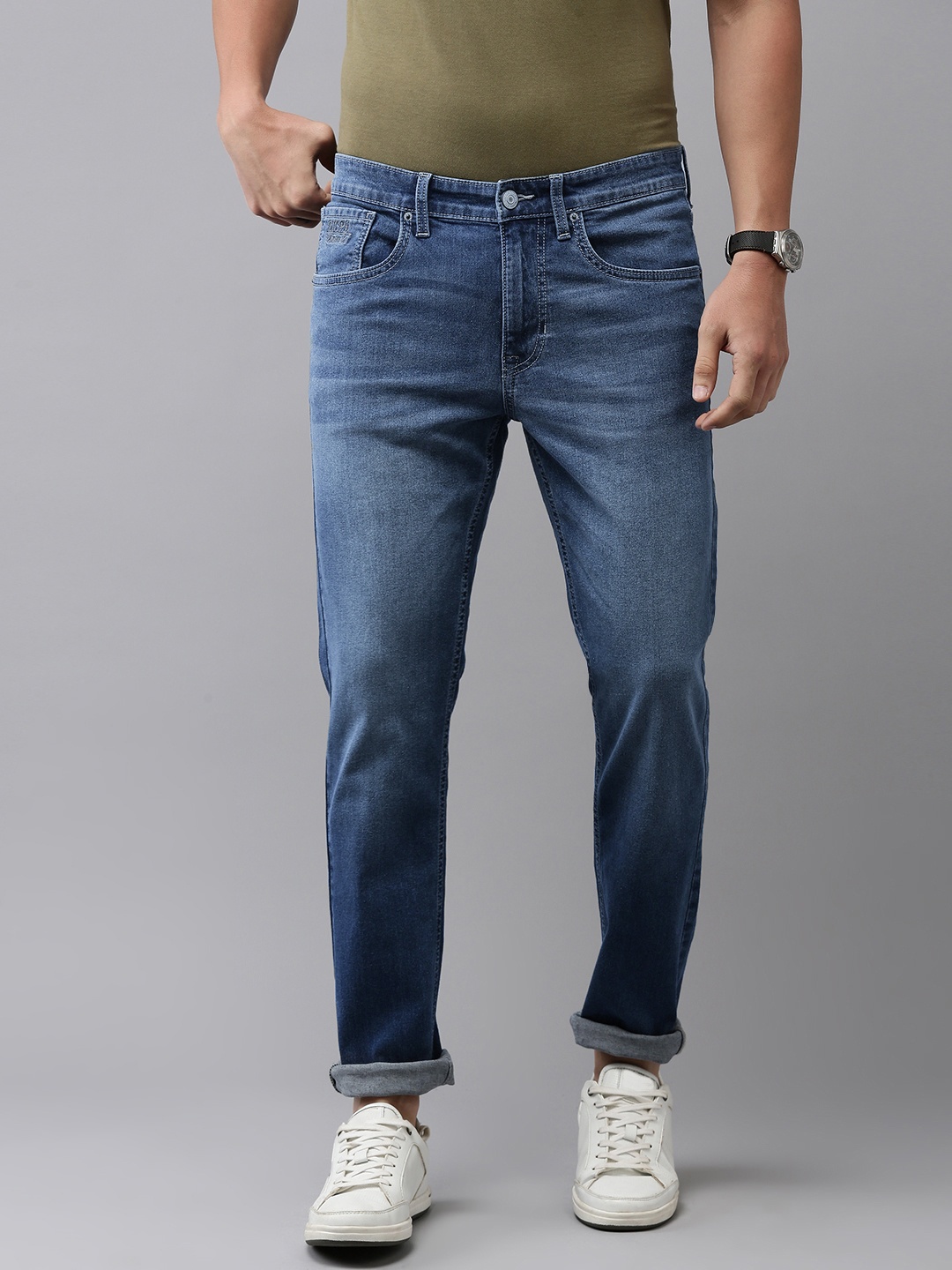 

U.S. Polo Assn. Denim Co. Men Skinny Fit Heavy Fade Stretchable Jeans, Blue