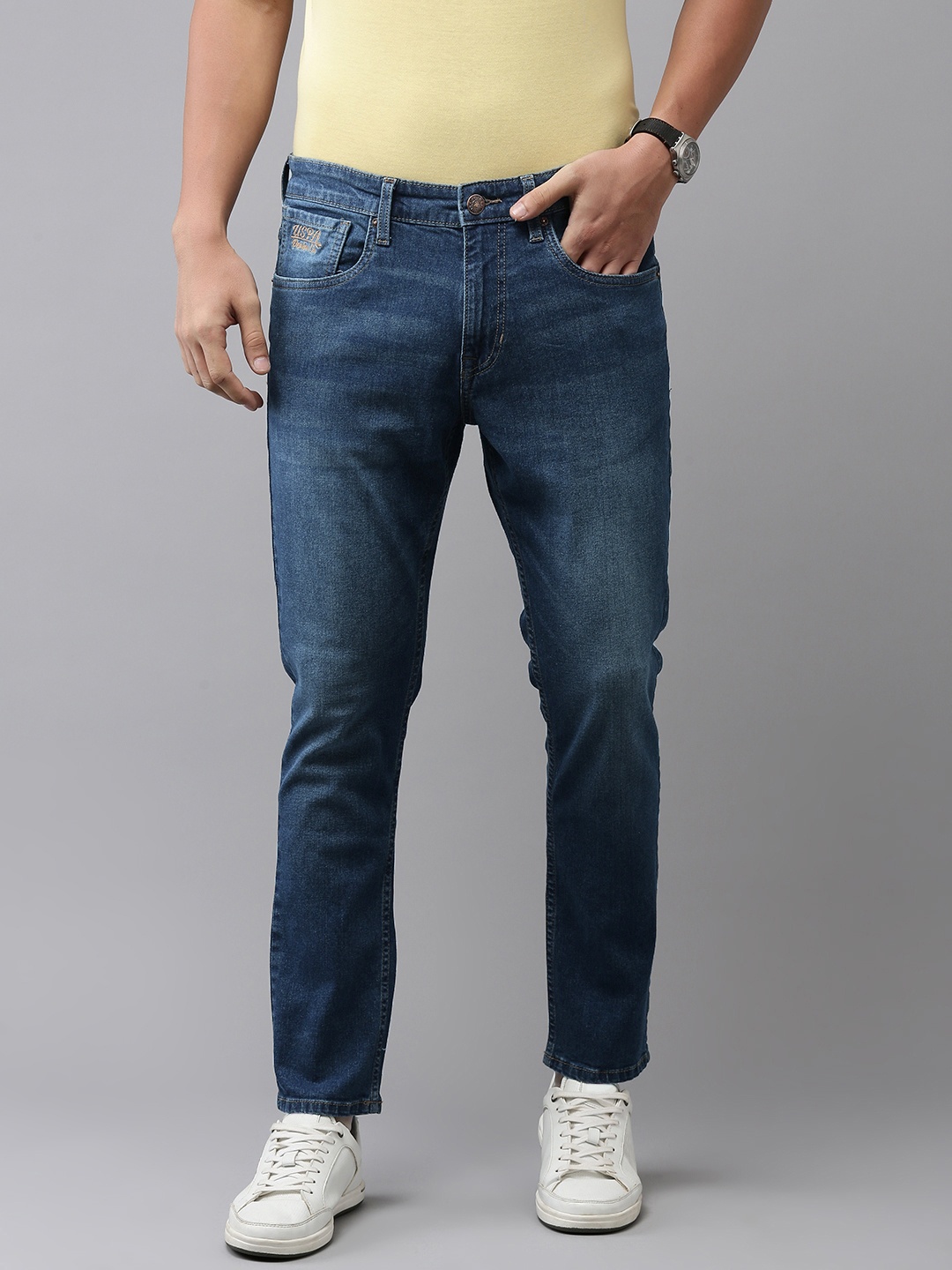 

U.S. Polo Assn. Denim Co. Men Regular Fit Light Fade Stretchable Jeans, Blue