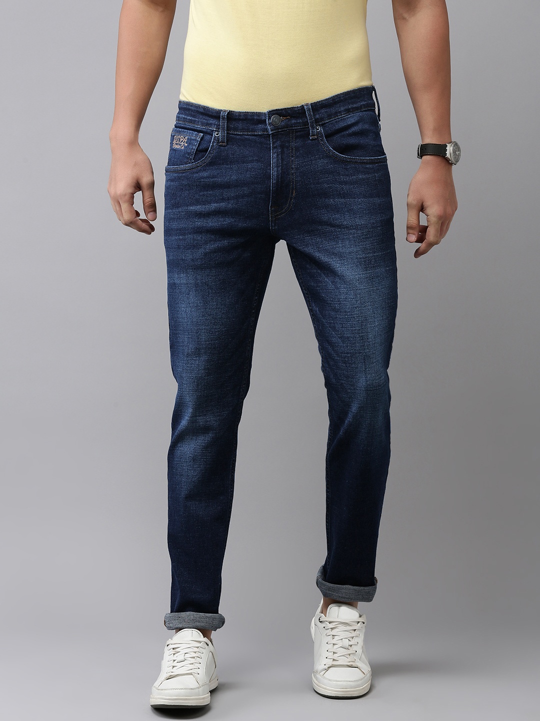 

U.S. Polo Assn. Denim Co. Men Slim Fit Light Fade Stretchable Jeans, Blue