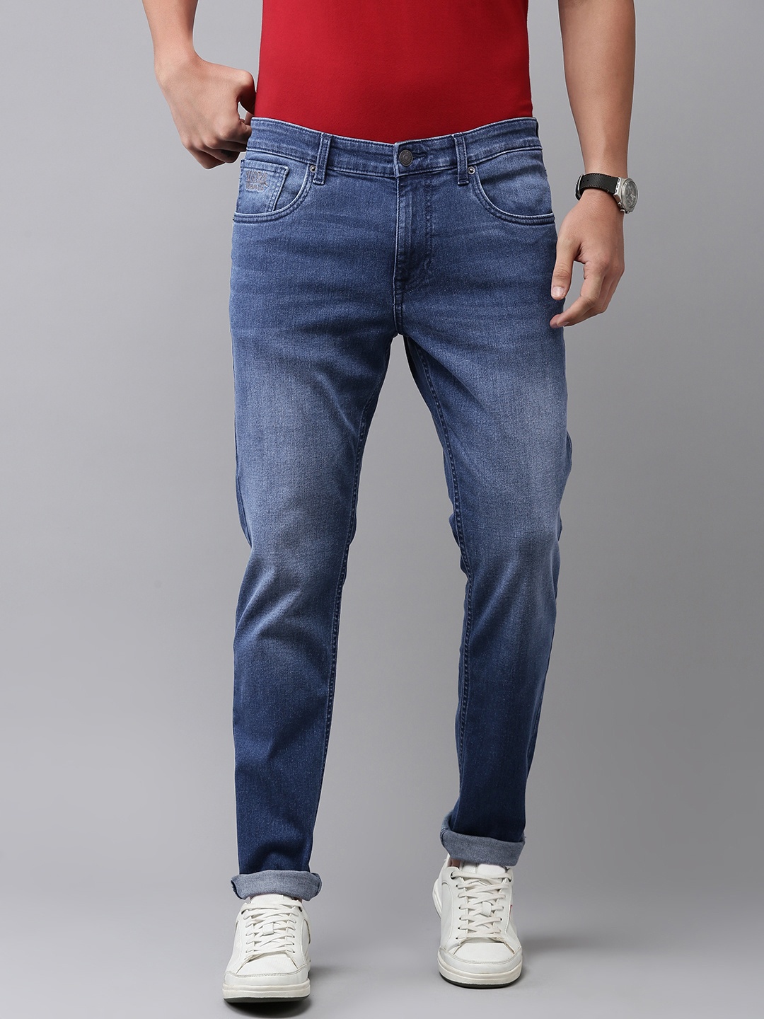 

U.S. Polo Assn. Denim Co. Men Slim Fit Heavy Fade Stretchable Jeans, Blue