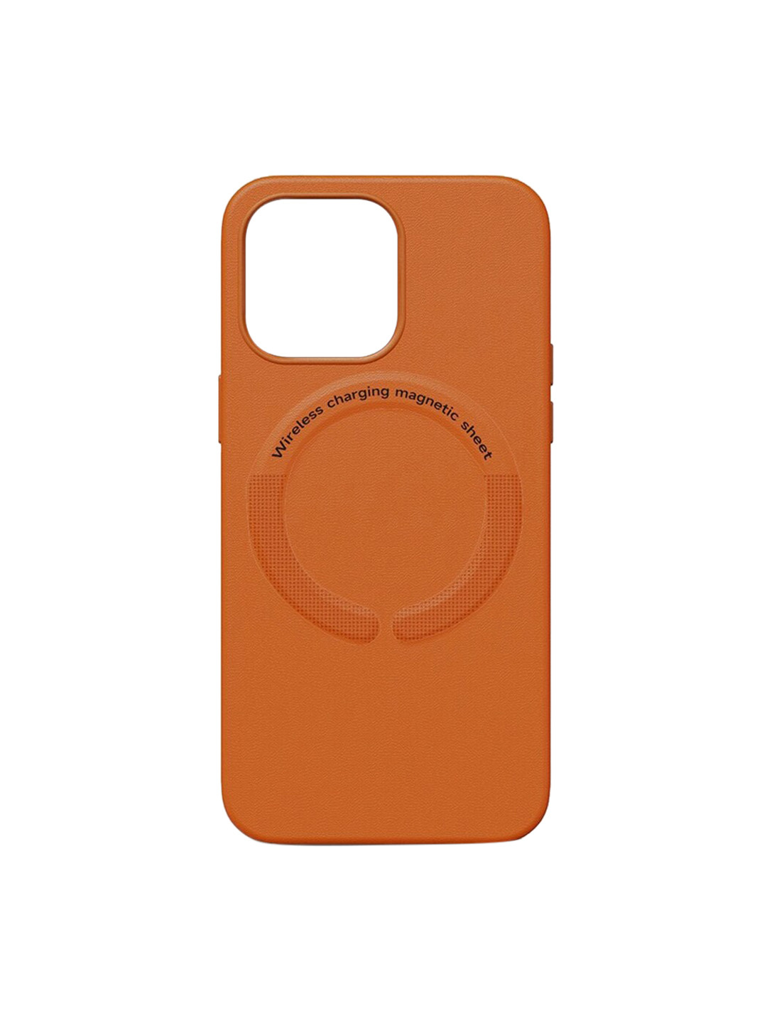 

TREEMODA iPhone 13 Pro Leather Texture Magsafe Phone Back Case, Orange